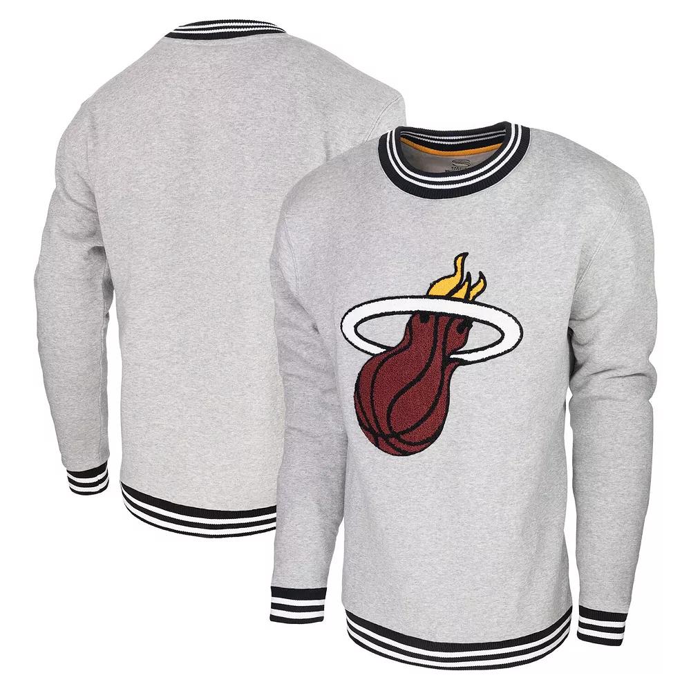 Men's Stadium Essentials Heather Gray Miami Heat Club Level Pullover Sweatshirt, Adult Unisex,  Product Image