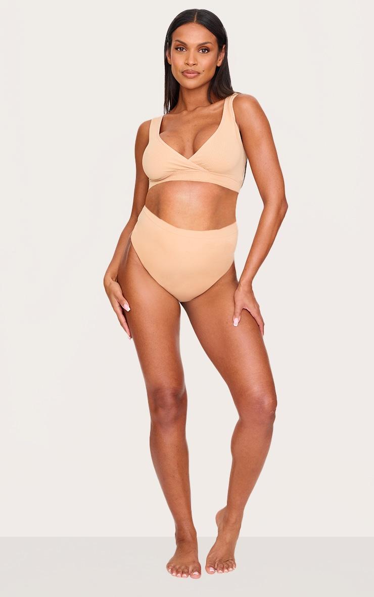 Maternity Nude Wrap Over Nursing Bra Product Image