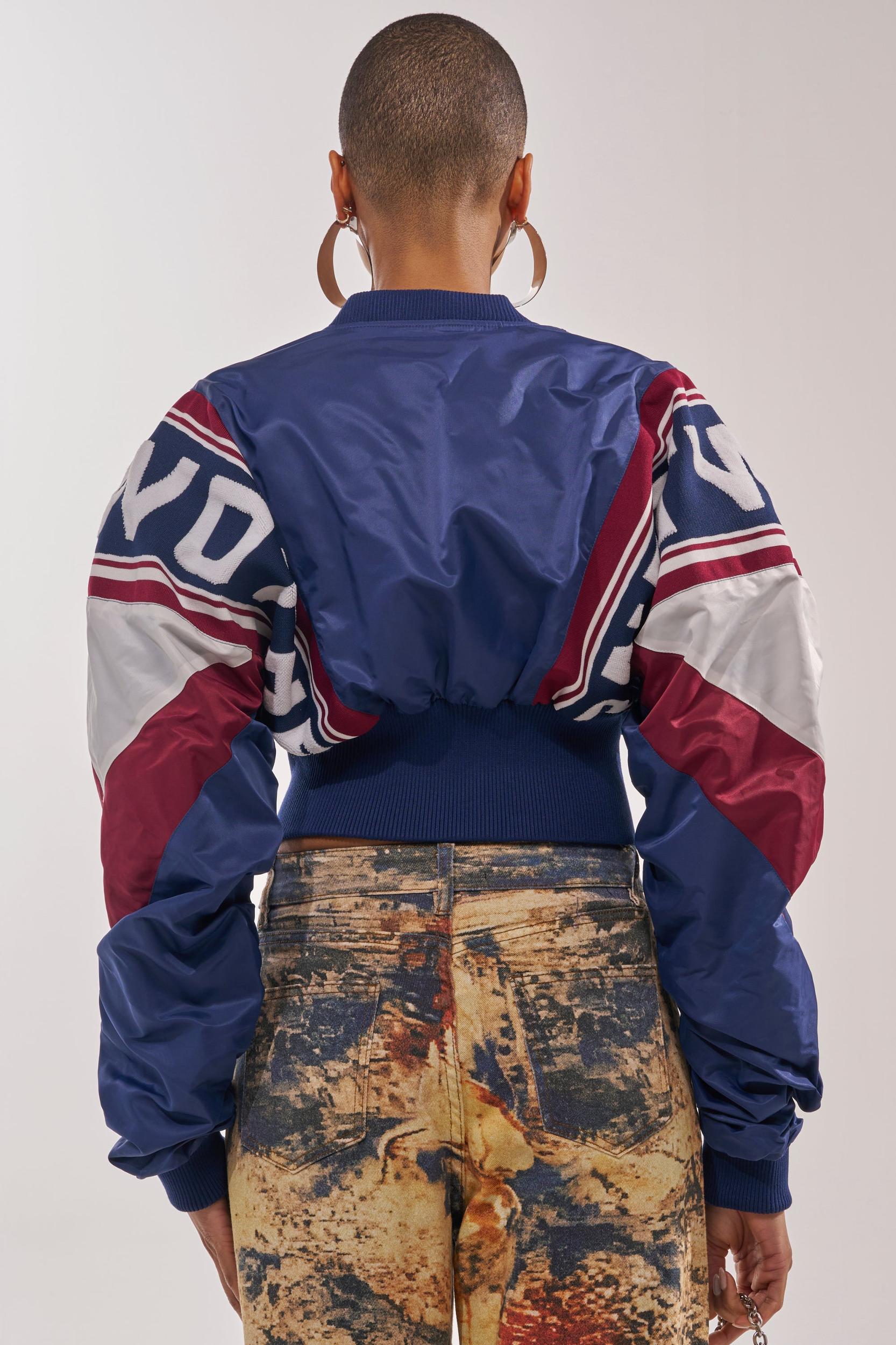 PHOENIX MIXED MEDIA BOMBER IN NAVY Product Image