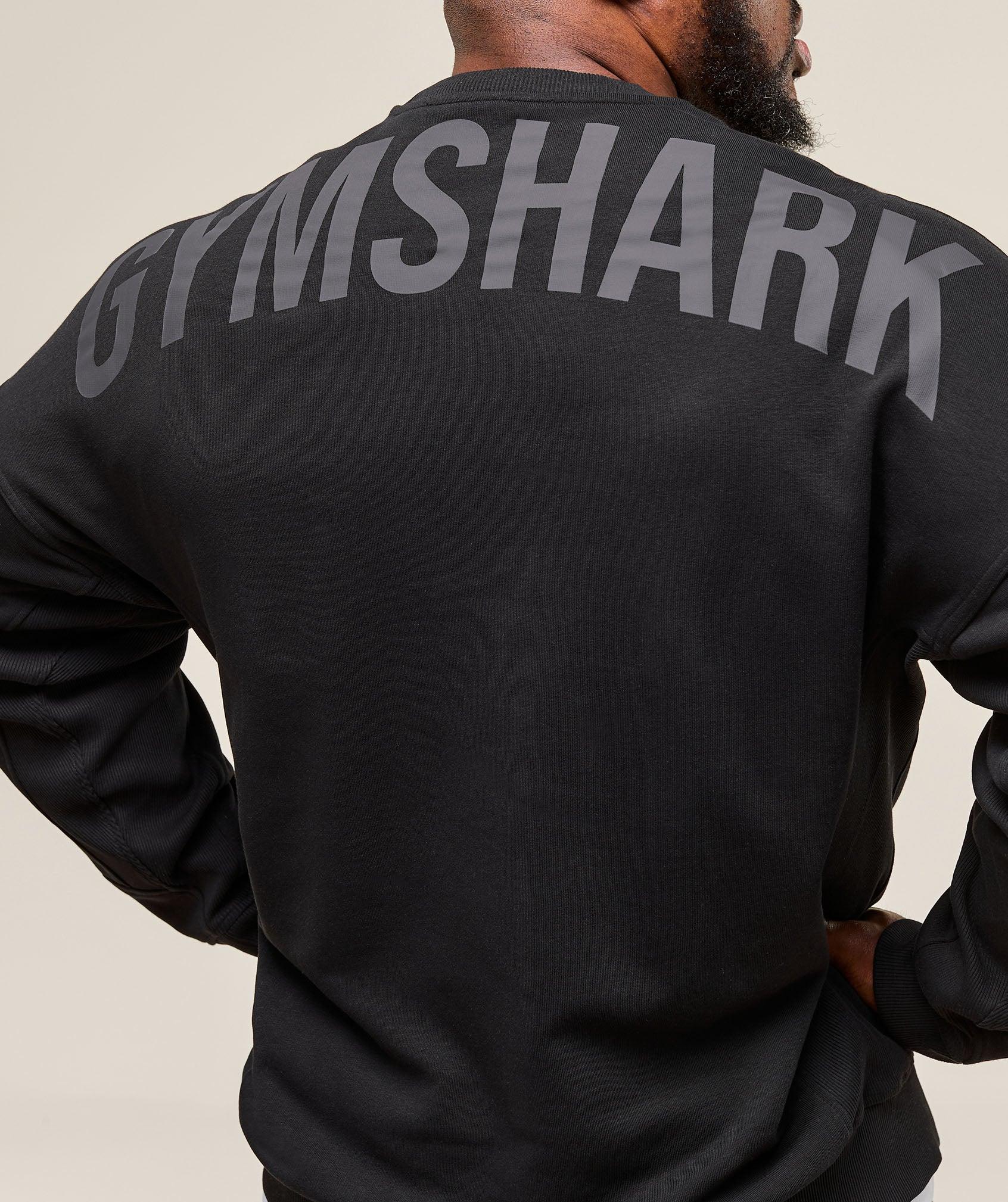 Gymshark Power Crew - Black Male Product Image