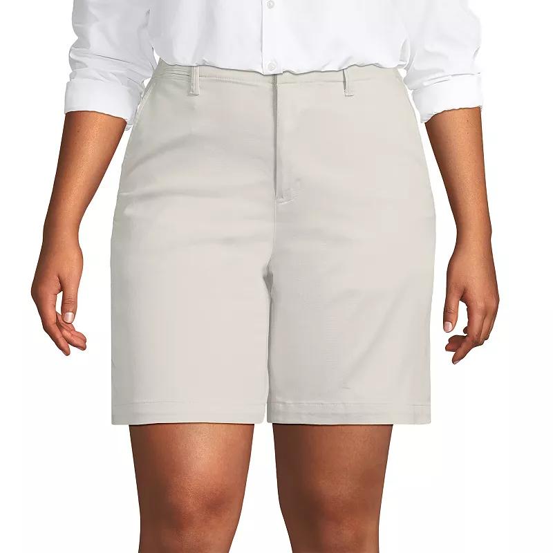 Plus Size Lands' End Classic 7" Chino Shorts, Women's, Size: 20 W, Light Grey Product Image