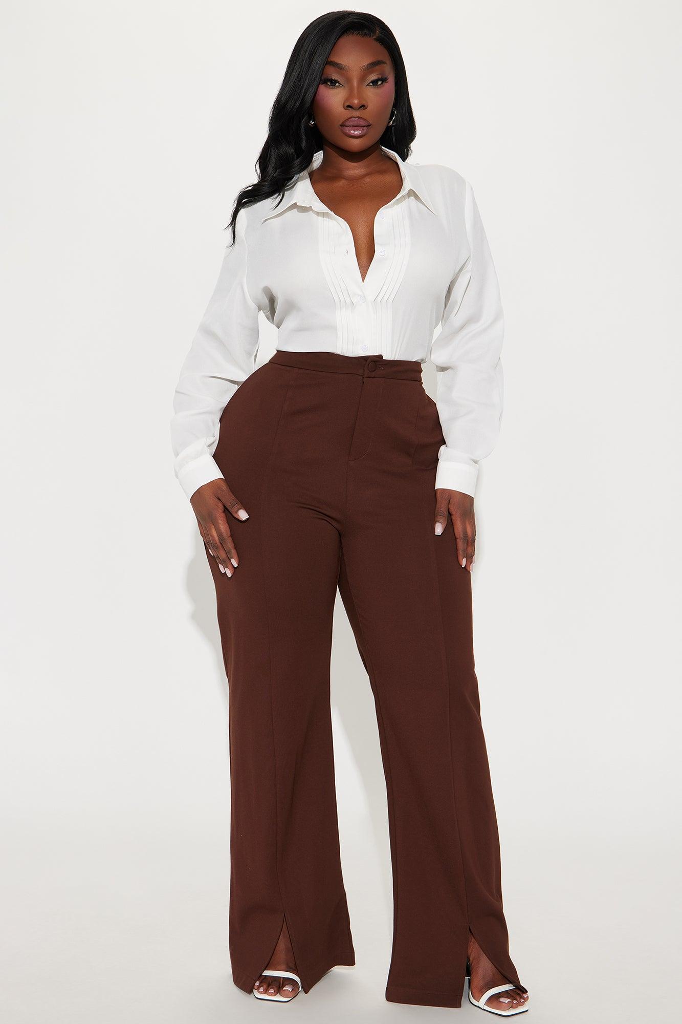 Ellery Split Hem Trouser - Brown Product Image
