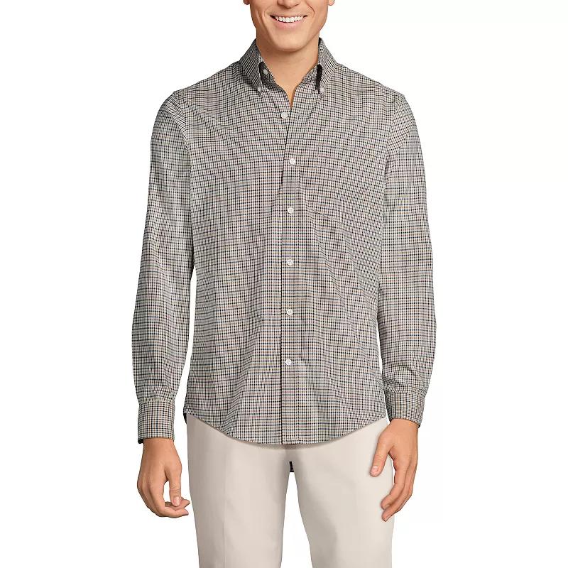 Men's Lands' End Tailored Fit No Iron Twill Long Sleeve Shirt,  Product Image