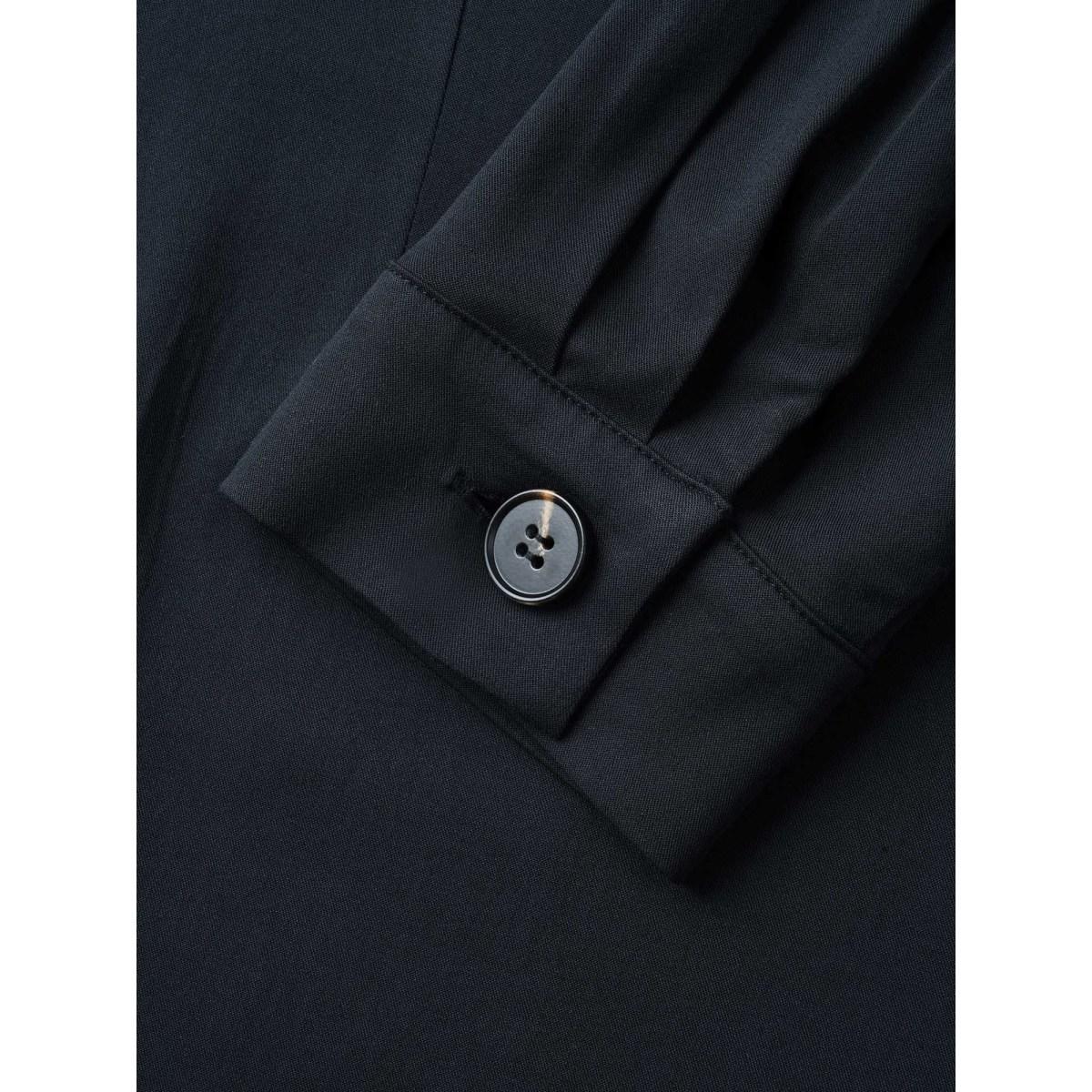 Plus Size Stretch Woven Structured Midi Dress Midnight Women At the Office Button Shirt collar Long Sleeve Curvy BloomChic 22-24/3X Product Image