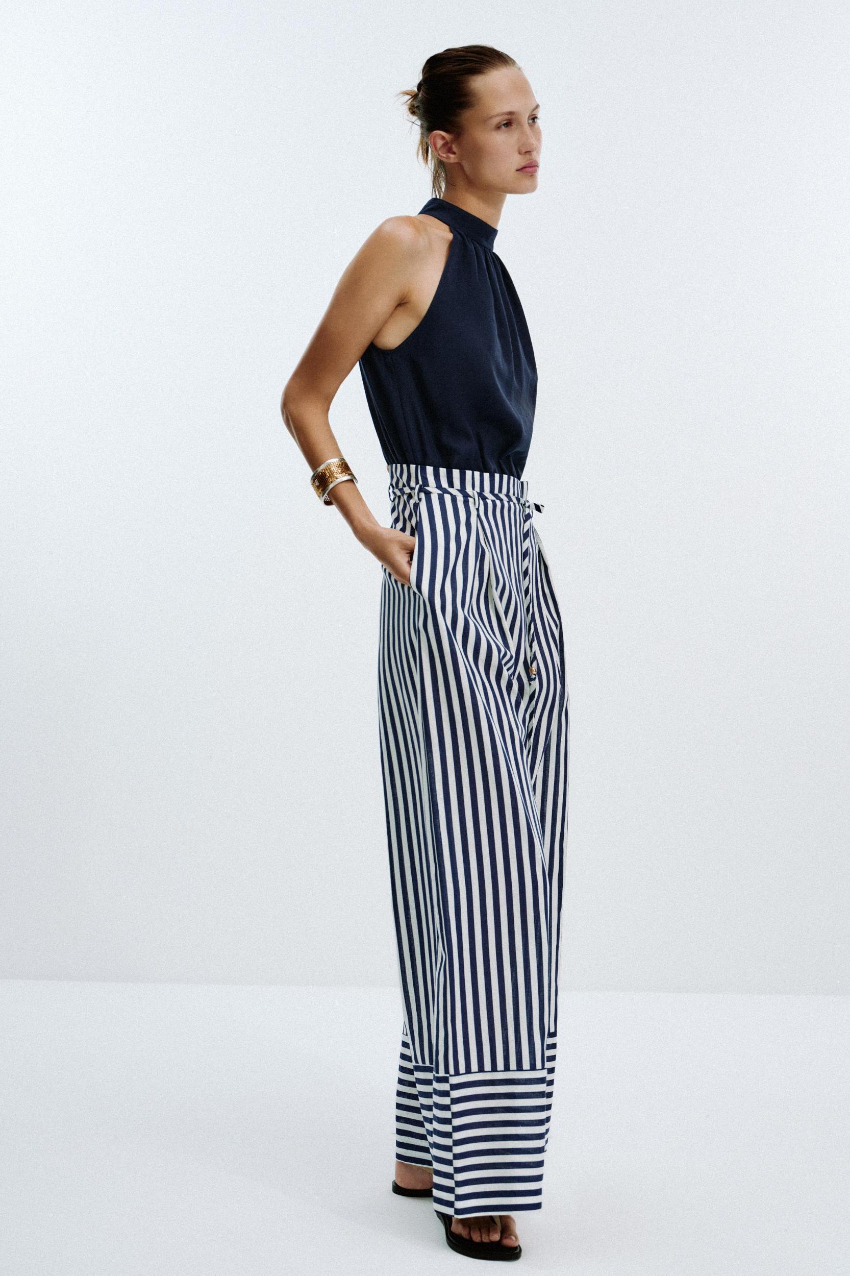 LINEN BLEND LONG JUMPSUIT Product Image