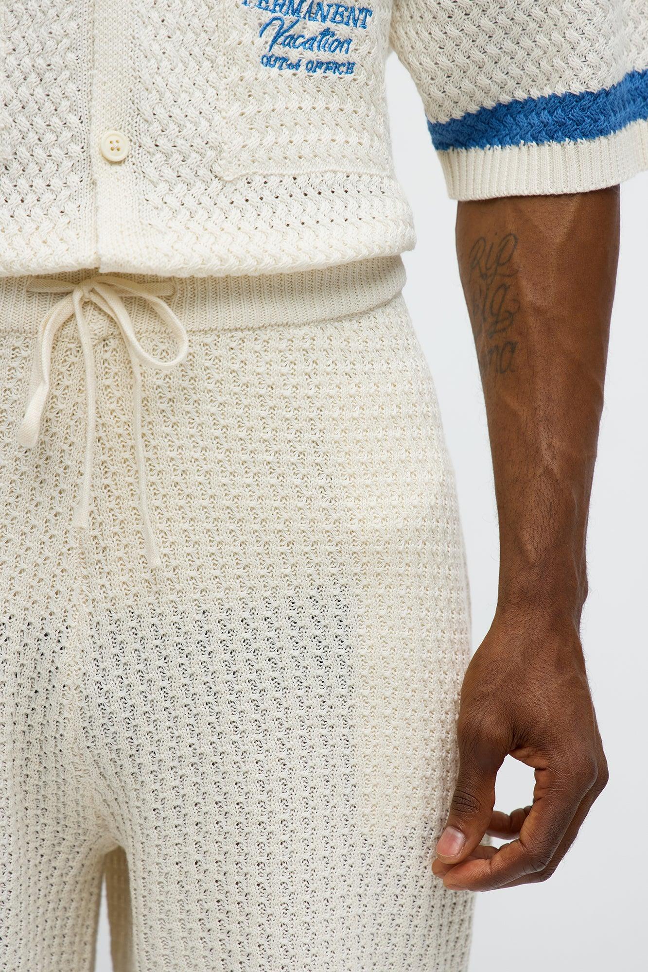 Relaxed Margarita Knit Shorts - White/Blue Male Product Image