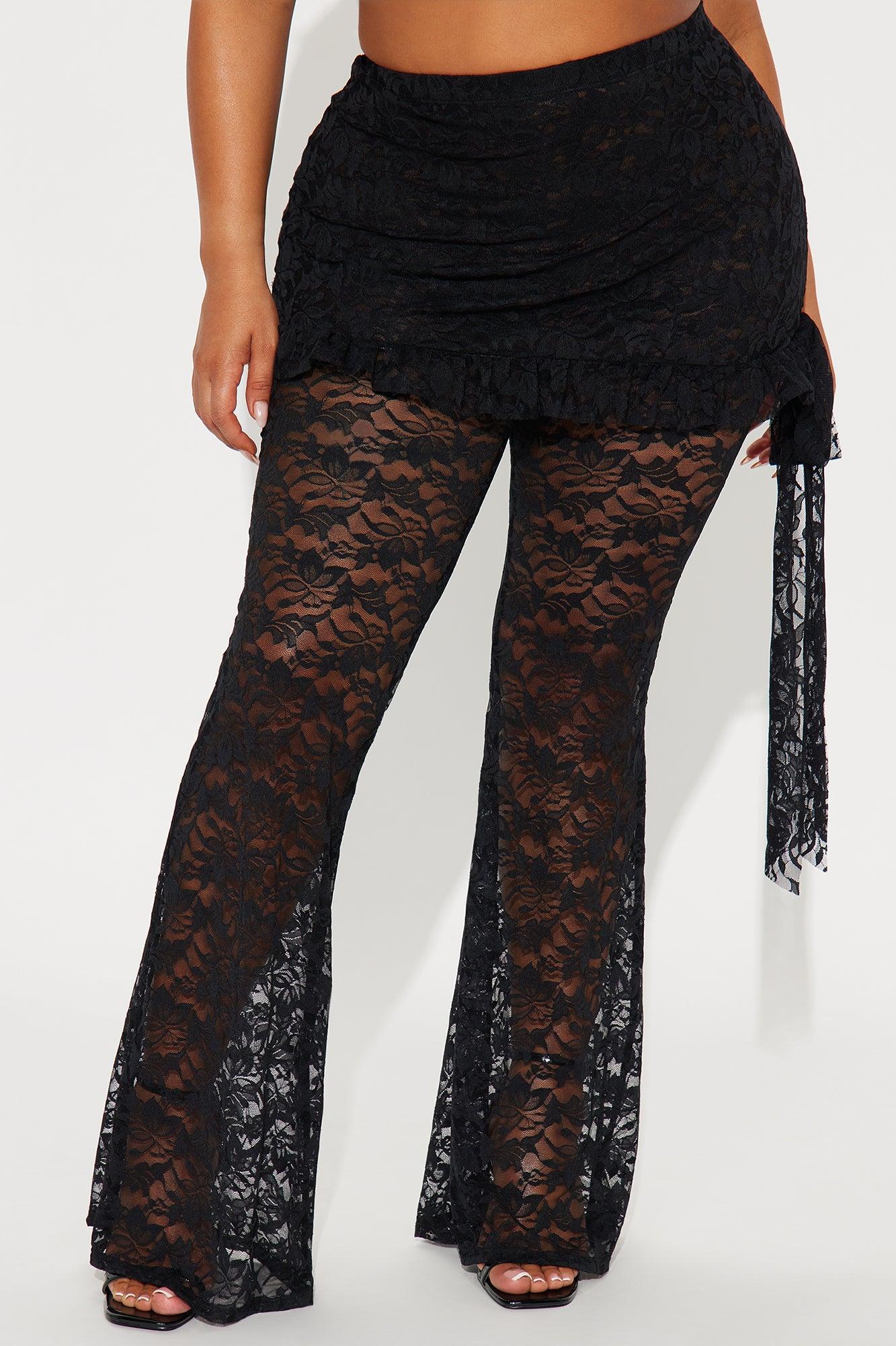 Denielle Lace Flare Pant - Black Product Image