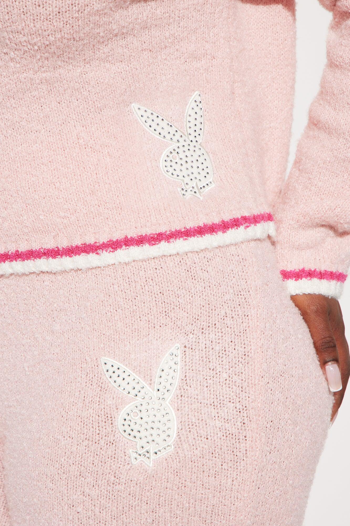 Playboy Rhinestone Cozy Top - Pink Female Product Image