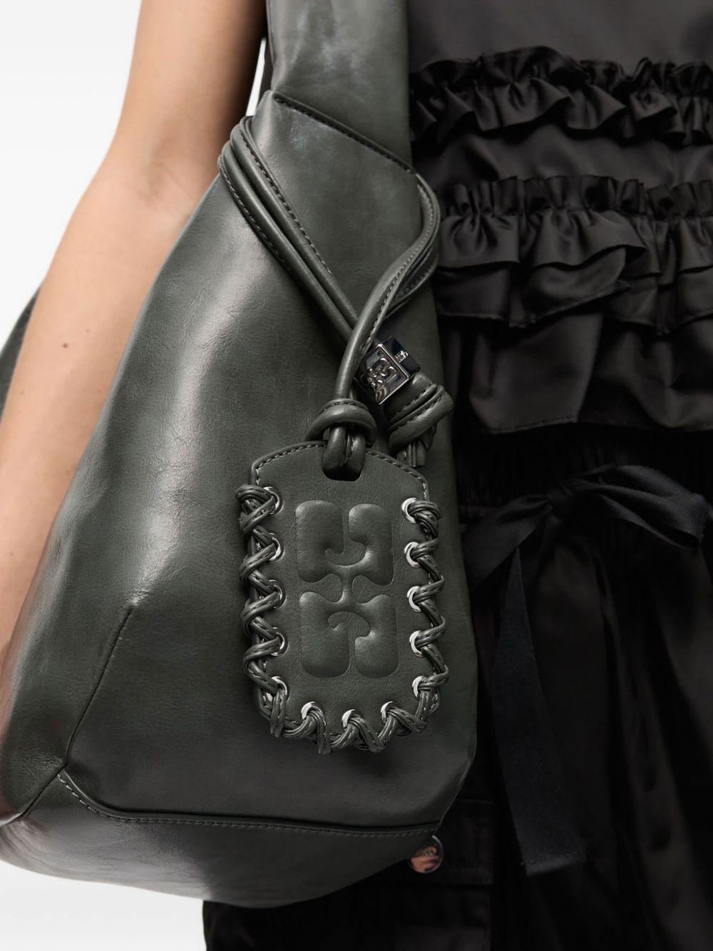 logo-tag leather shoulder bag Product Image