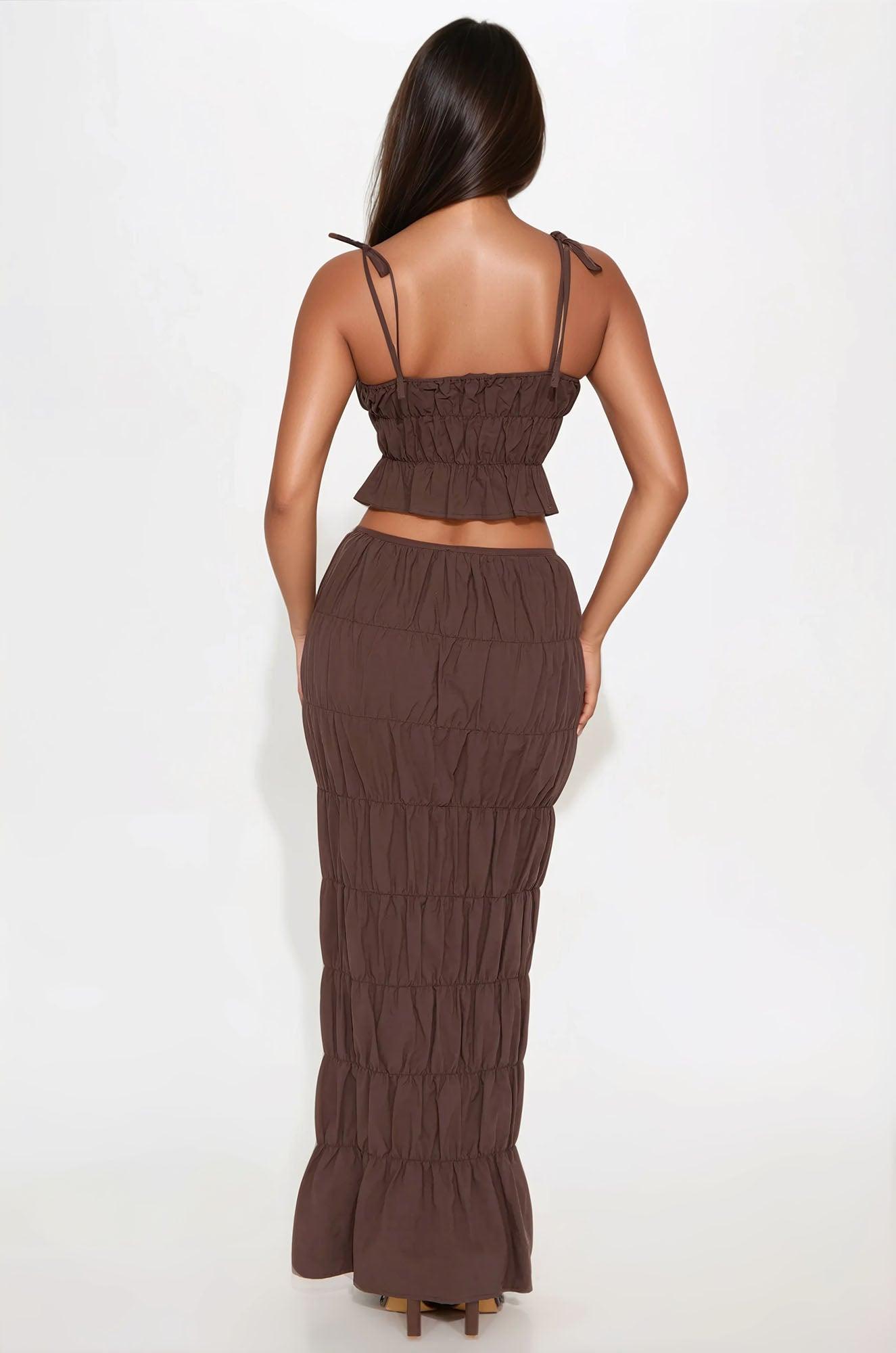 Sweet Essence Maxi Skirt Set - Chocolate Product Image