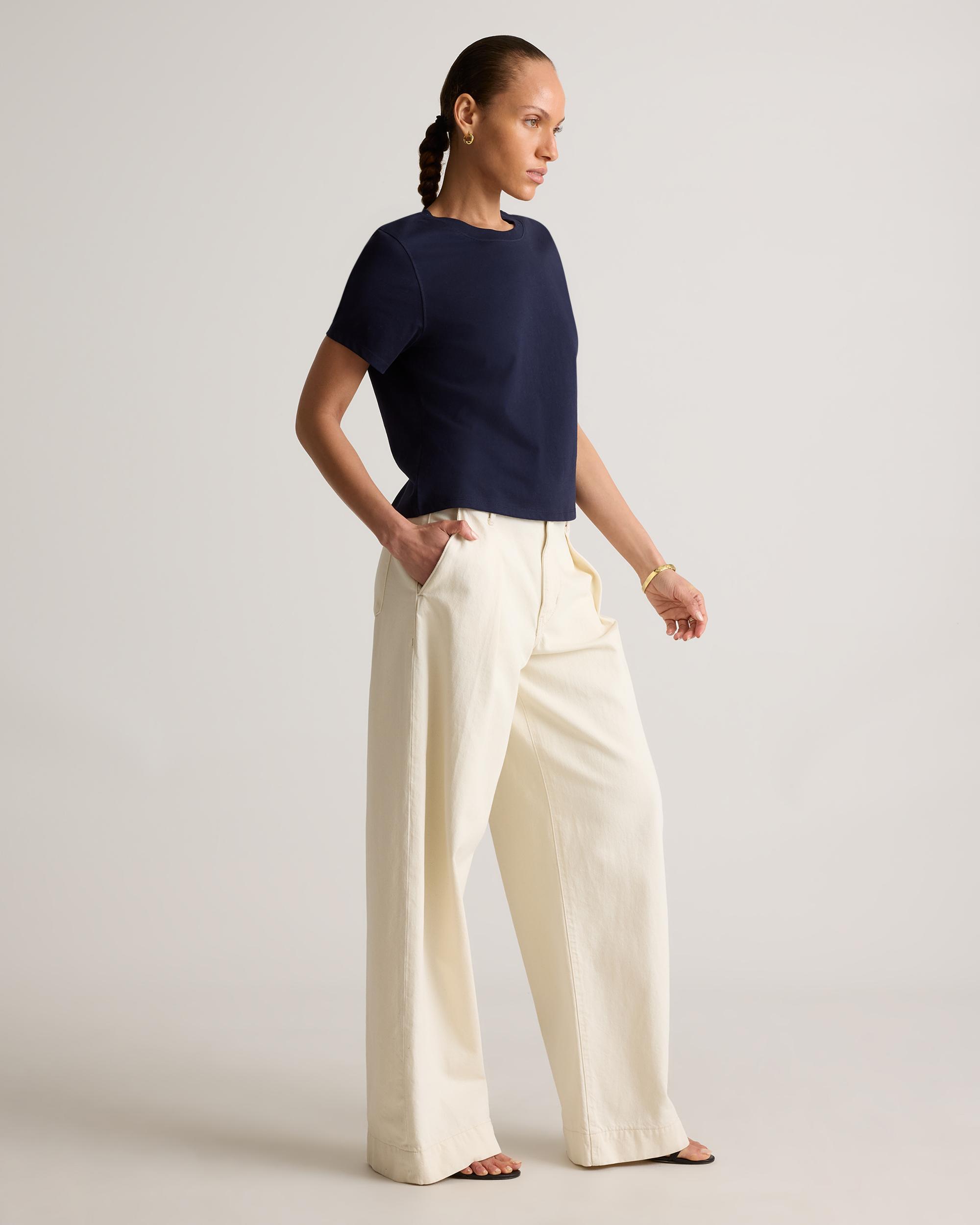 Quince | Women's Boxy Crewneck T-Shirt Size XS, Organic Cotton Product Image