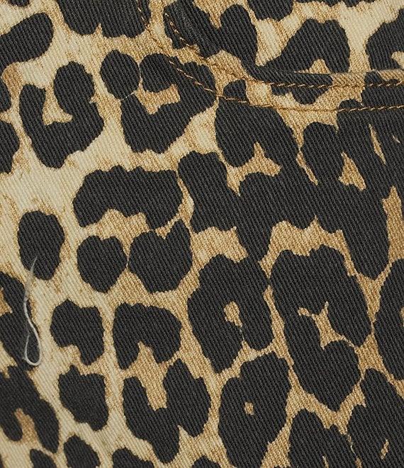 YMI Jeanswear High Rise Frayed Hem Leopard Print Shorts Product Image