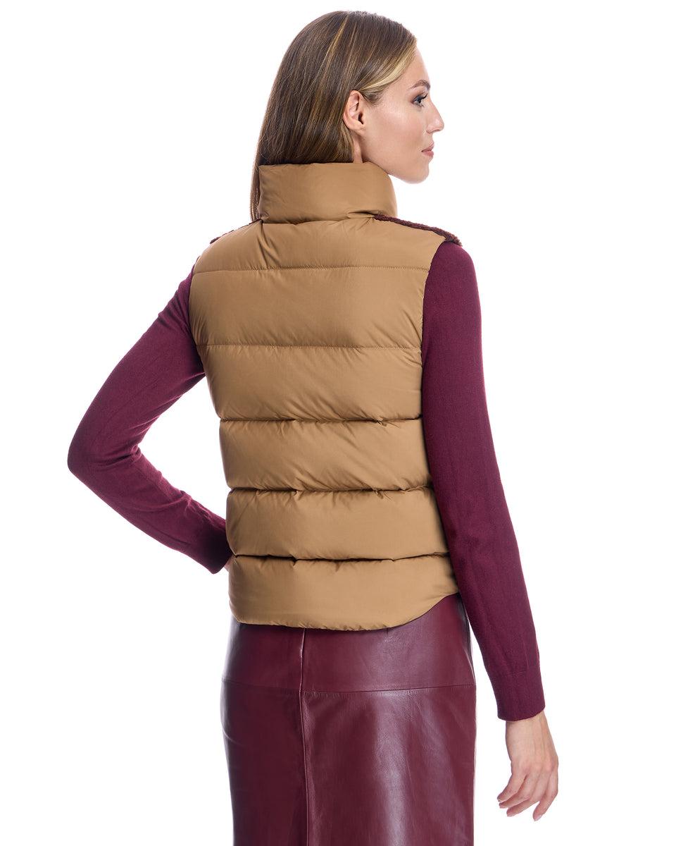 Shearling Lamb Vest with Nylon Puffer Back Product Image