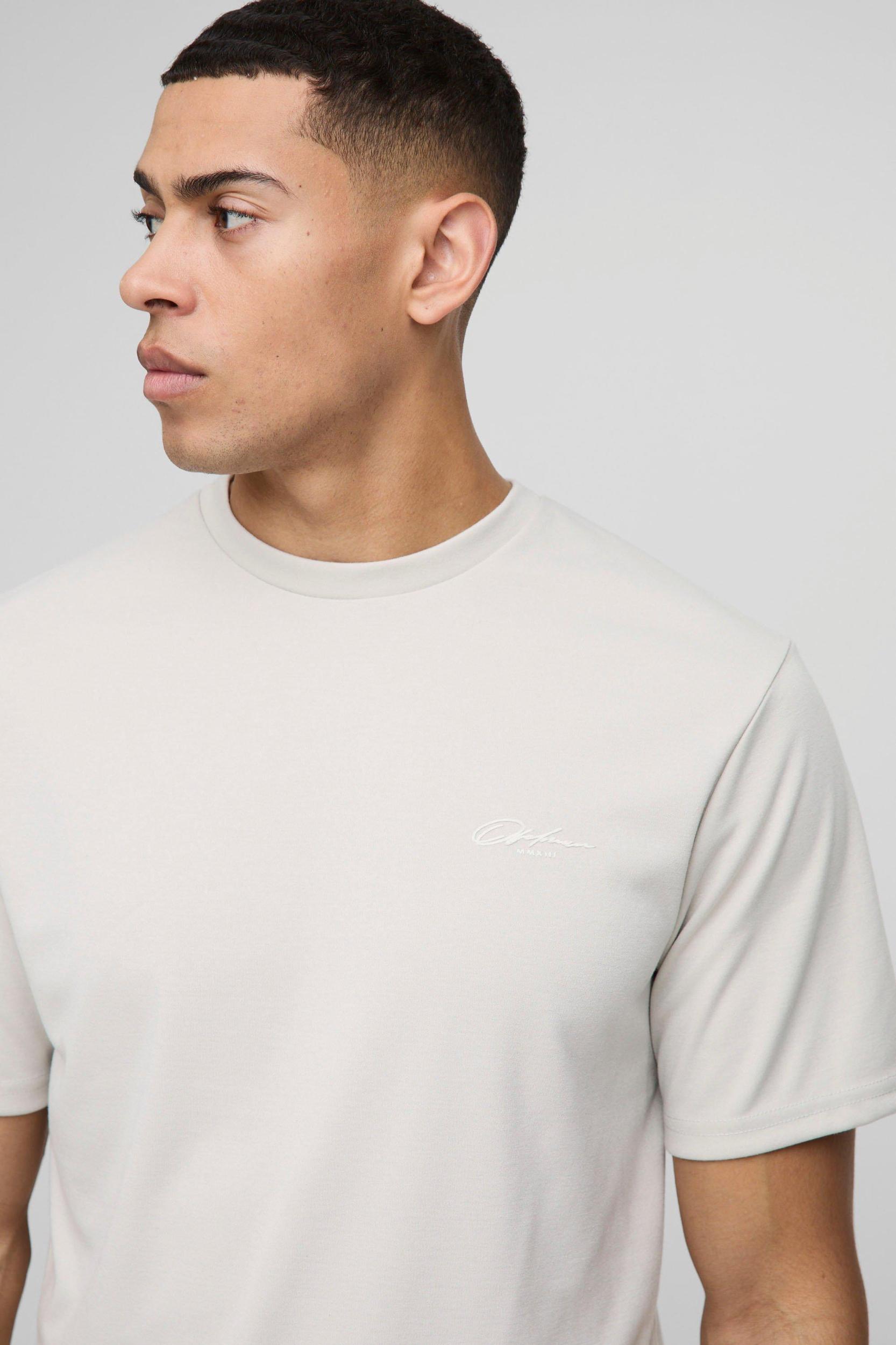 Heavy Weight Interlock Boxy T-Shirt | boohooMAN USA Product Image