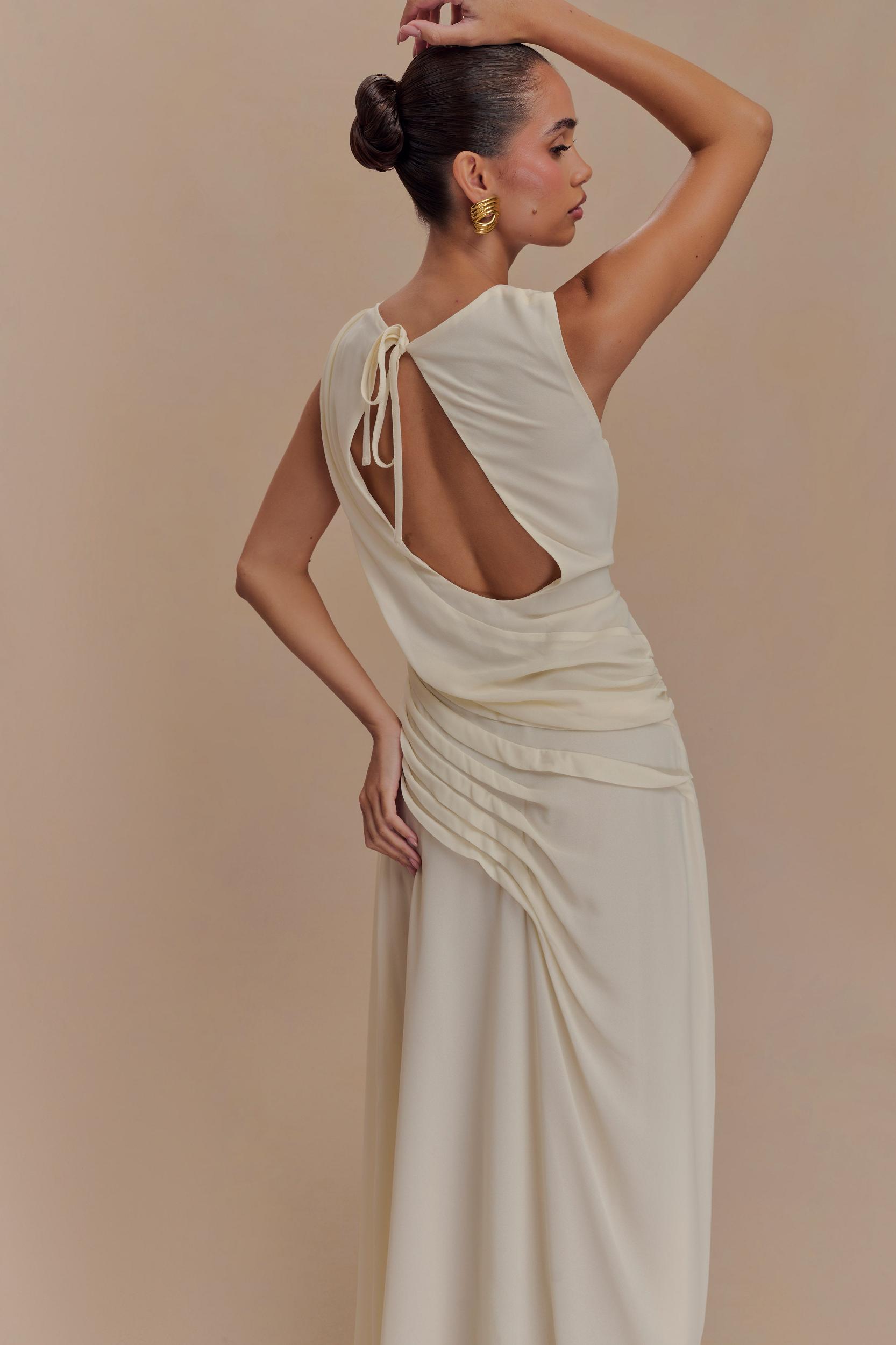 Oria Chiffon Maxi Dress - Ivory Product Image