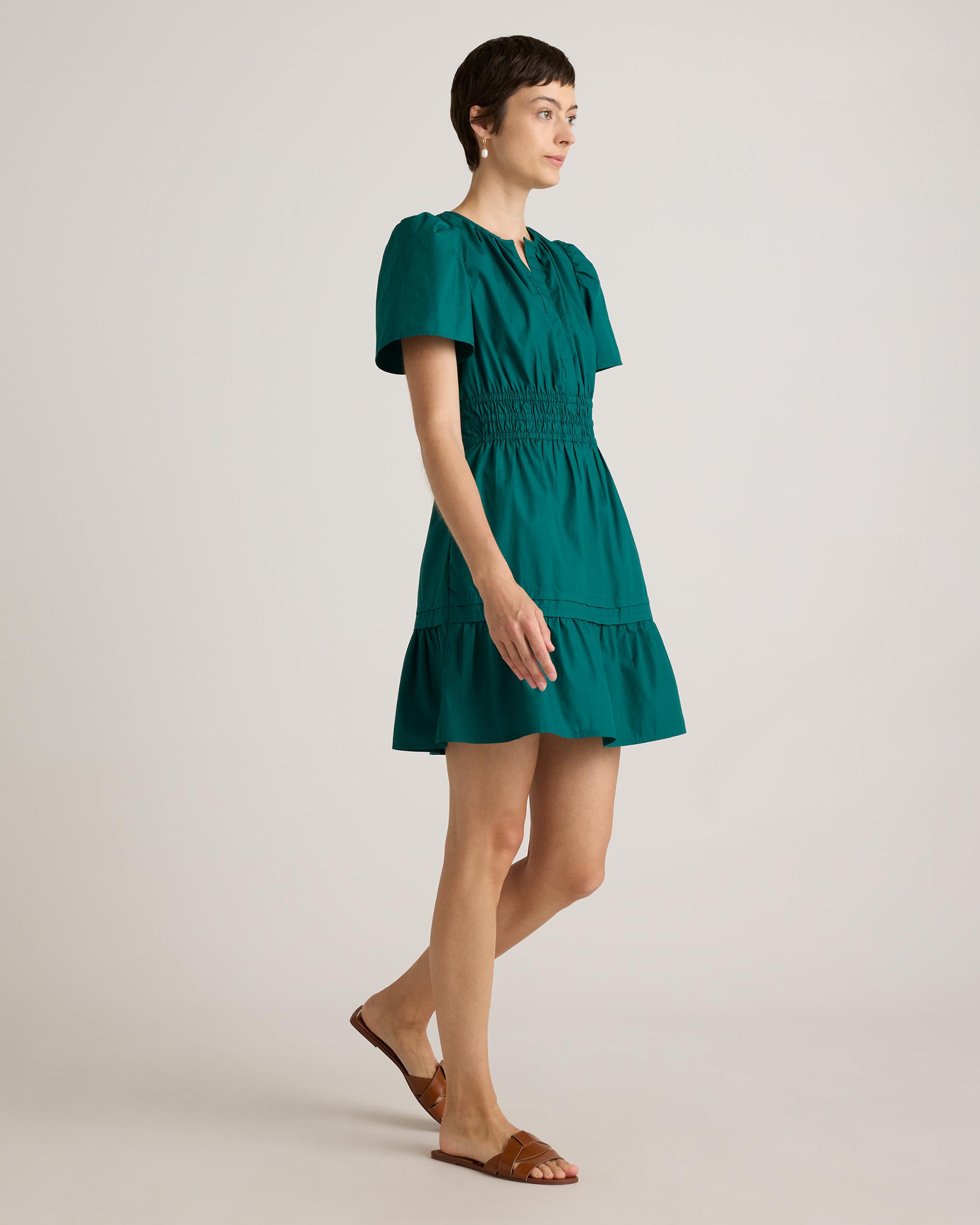 Quince | Women's Poplin Tiered Mini Dress Organic Cotton Product Image