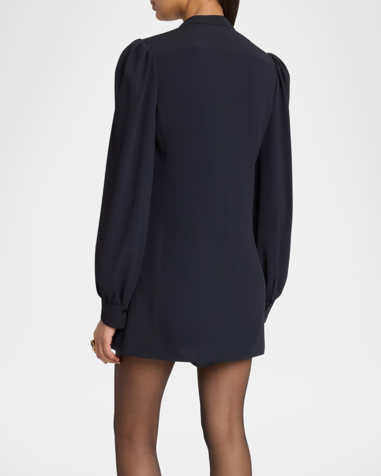 Ruffle Front Long-Sleeve Mini Dress Product Image