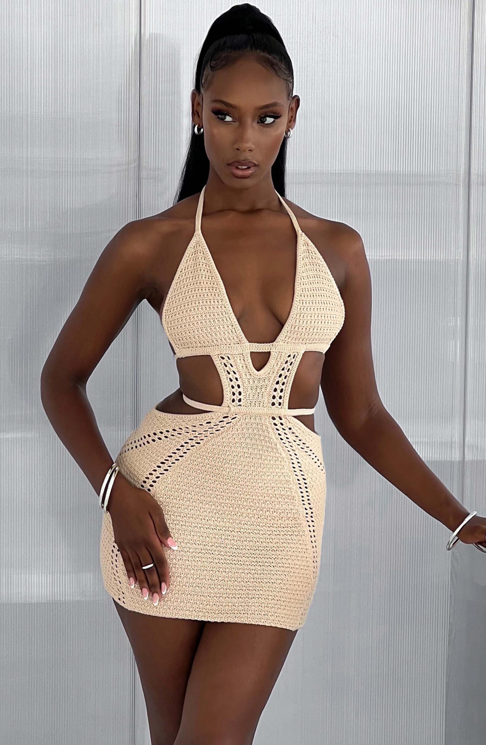 Selena Mini Dress - Cream Product Image