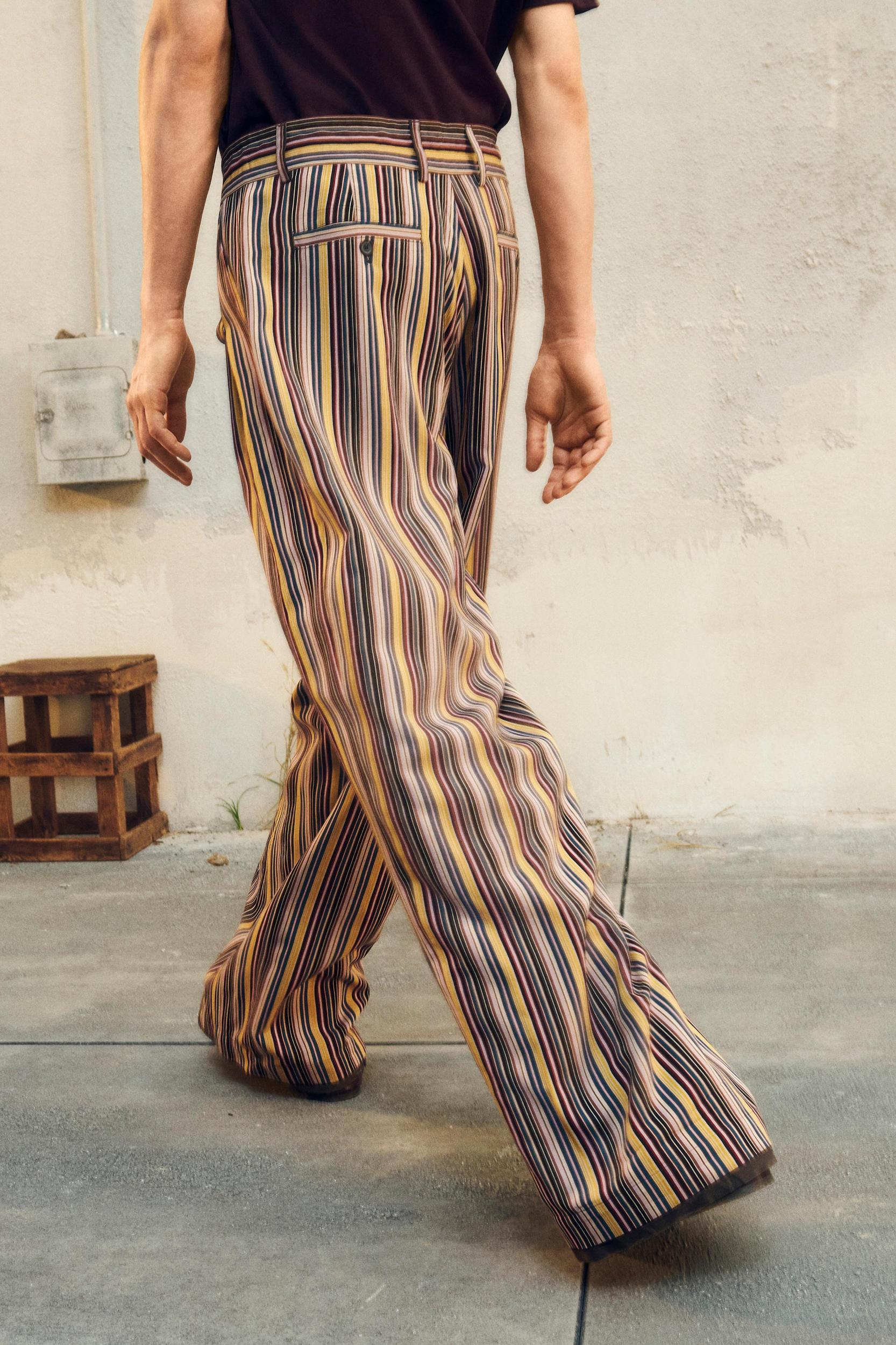 WIDE FIT STRIPED PANTS LIMITED EDITION Product Image