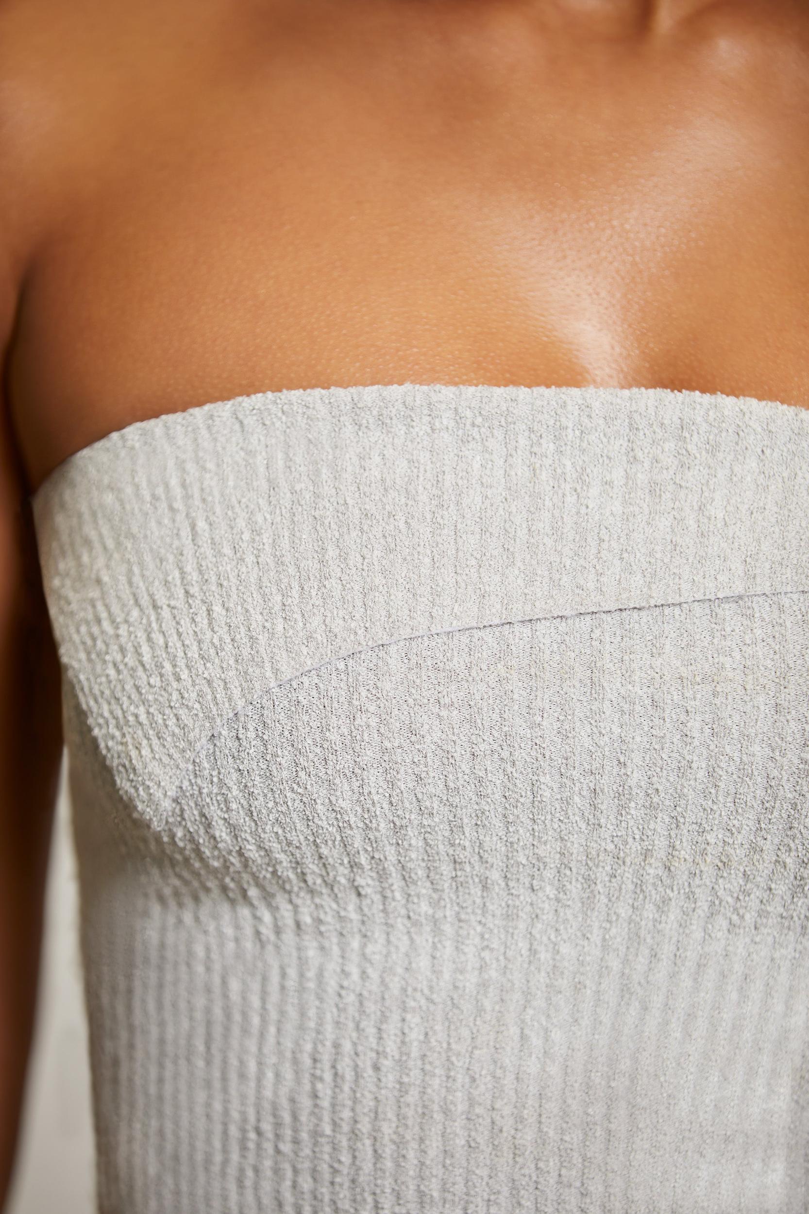 Overlap Bandeau Crop Top in Alloy Female Product Image