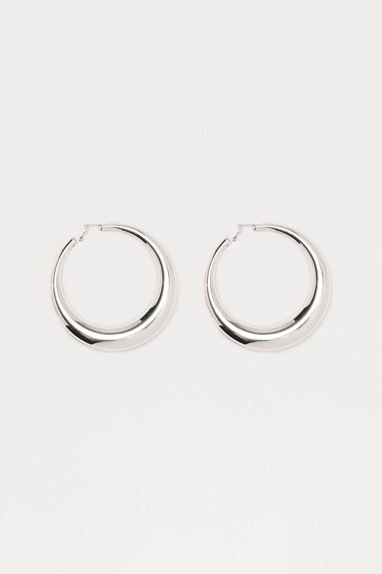 Catalina Oversized Hoop Earrings - Silver Female Product Image