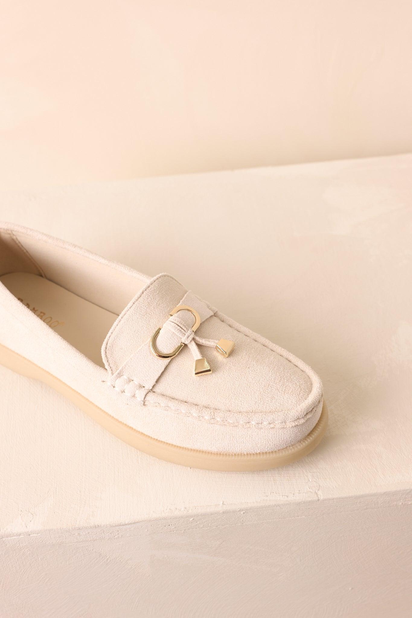 Ready For Whatever Ivory Faux Suede Platform Penny Loafers Product Image