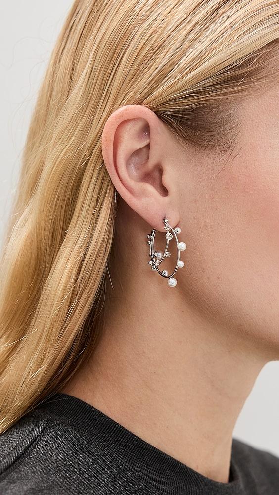 Tory Burch Crystal Double Hoop Earrings | Shopbop Product Image