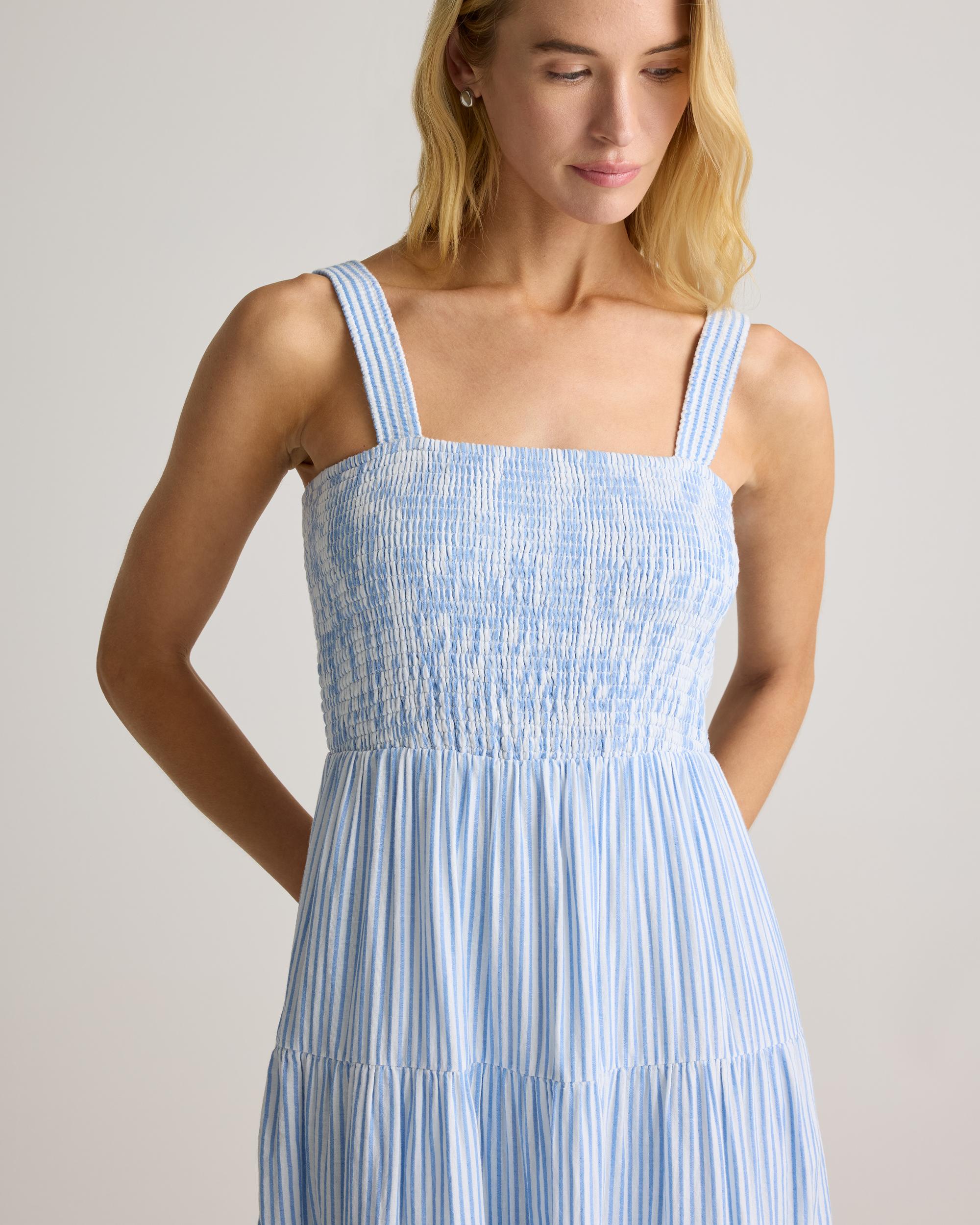 Quince | Women's Gauze Smocked Sleeveless Maxi Dress Organic Cotton Product Image