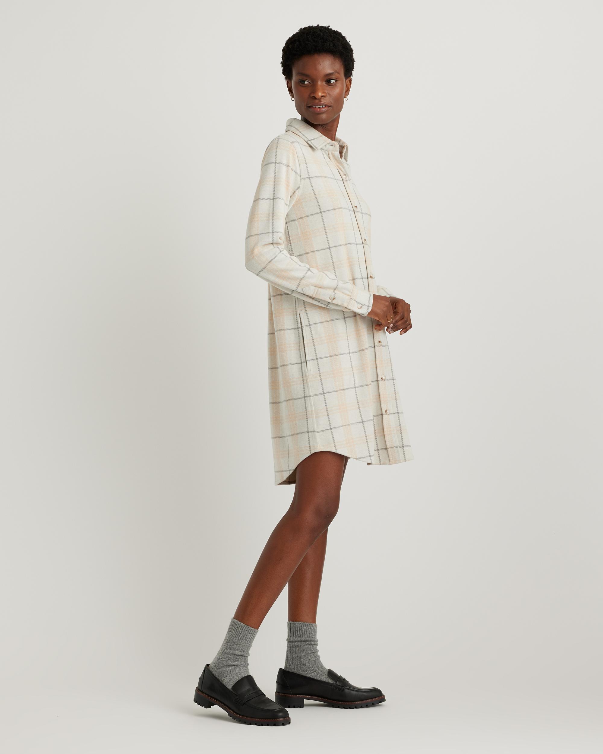 Quince | Women's Stretch Sweater Fleece Shirt Dress Size XL, Recycled Polyester Product Image