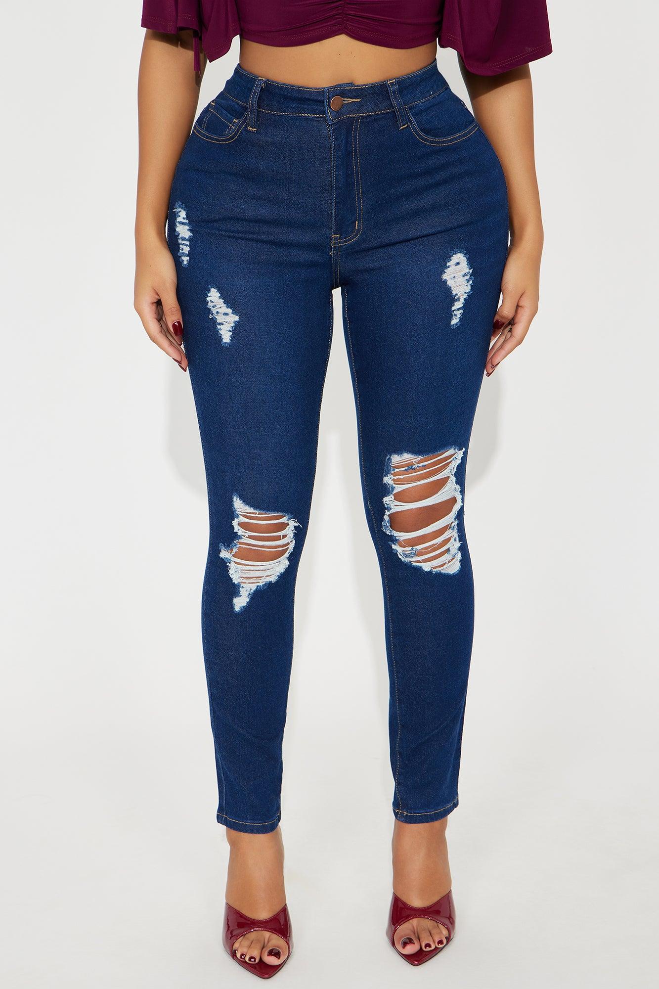 One And Done High Rise Ripped Skinny Jeans - Dark Wash Product Image