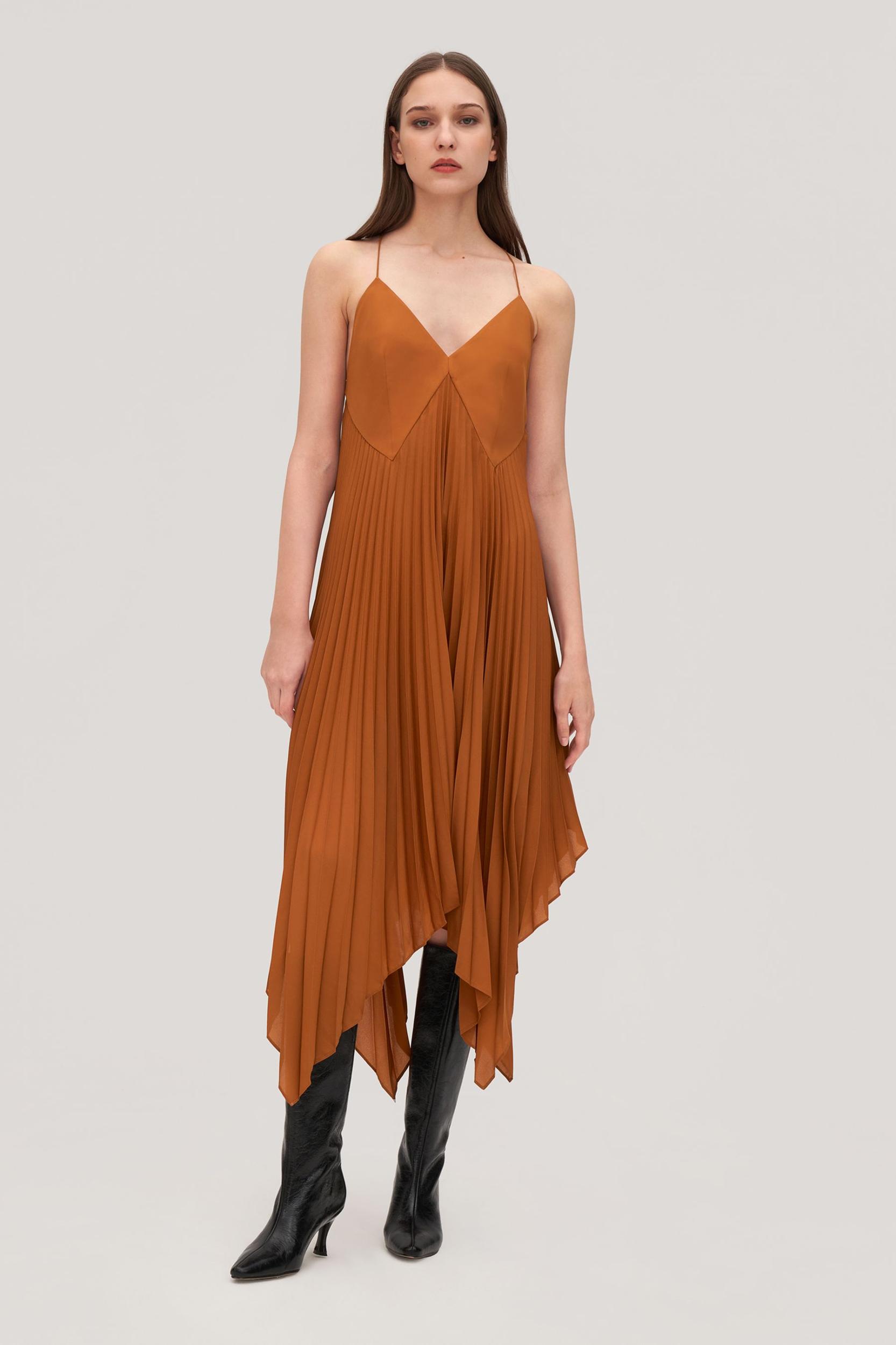 Pleated Silk Daisy Dress Product Image