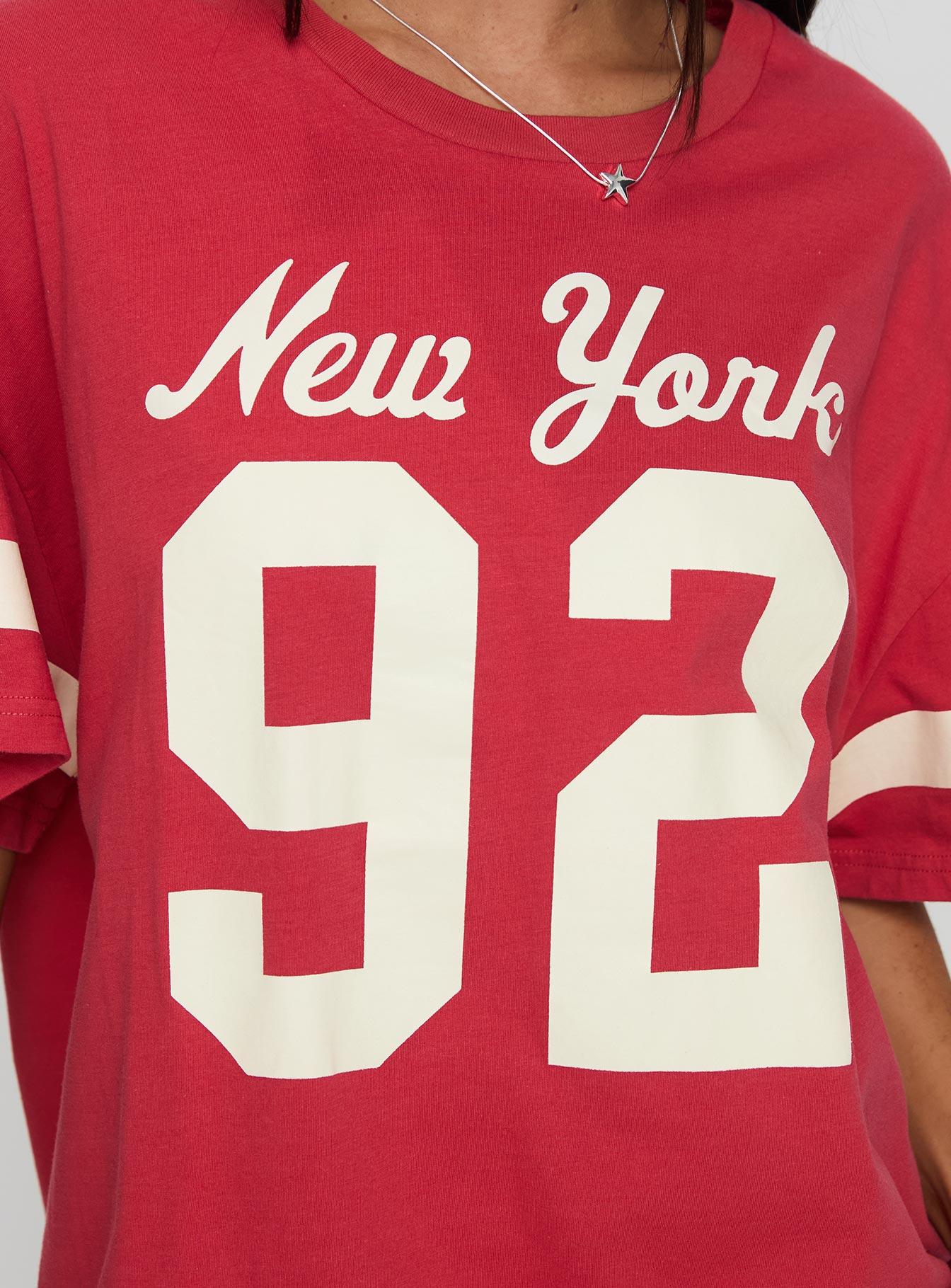 New York 95 Oversized Tee Red Product Image