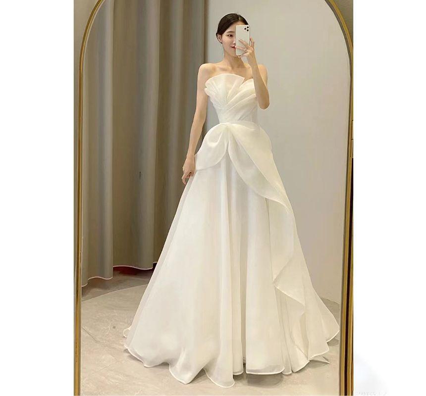 Strapless Shirred A-Line Wedding Gown Product Image