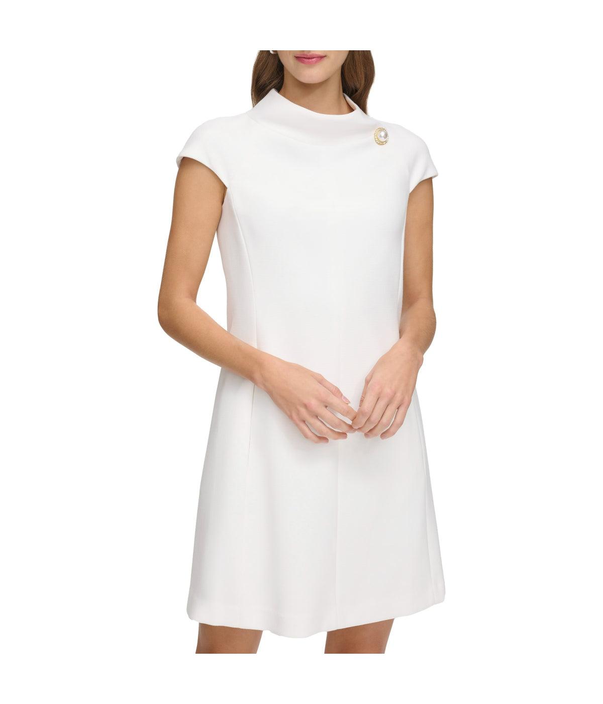 Cap Sleeve Roll Neck Shift Ivory Product Image