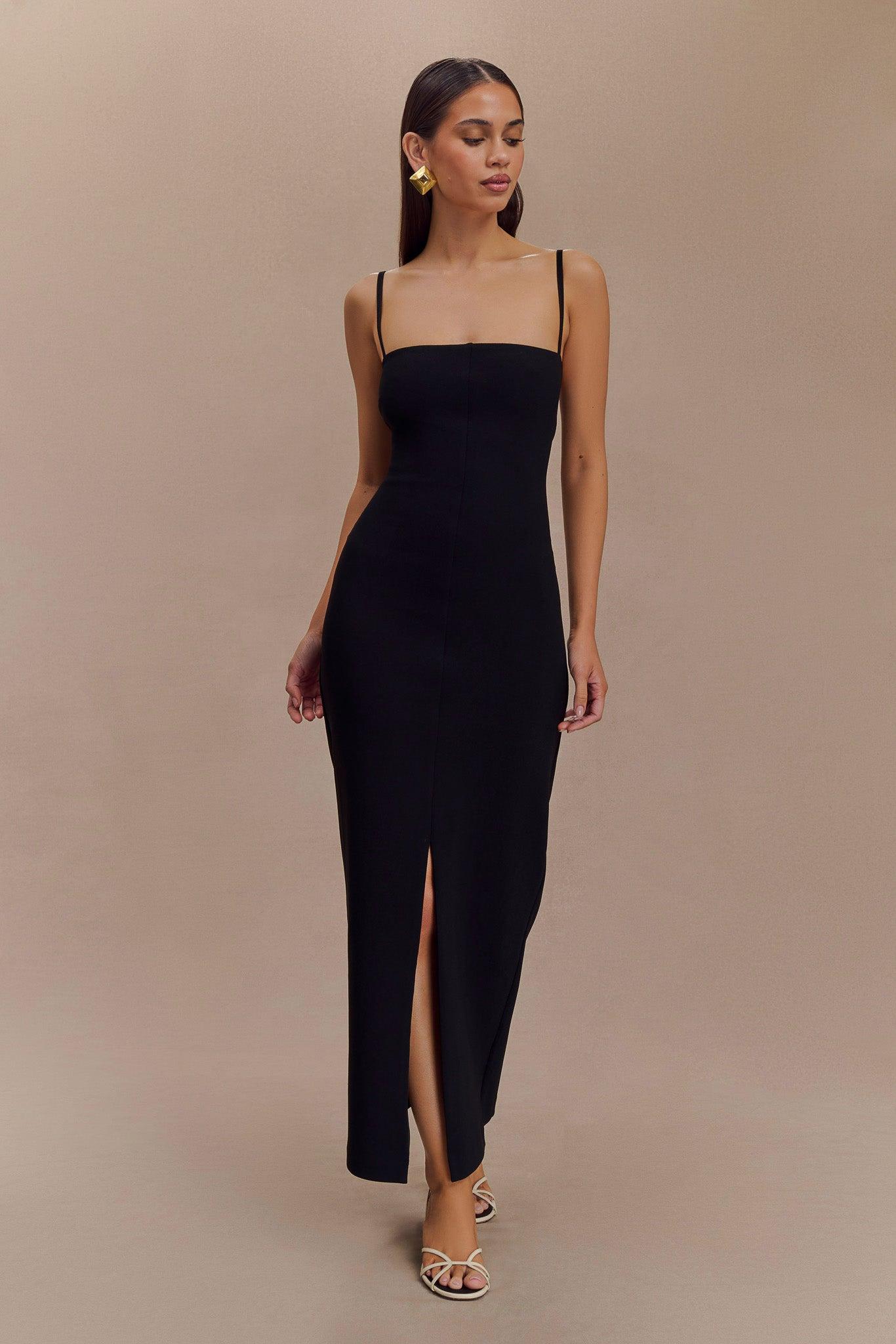 Delia Crepe Maxi Dress - Black Product Image
