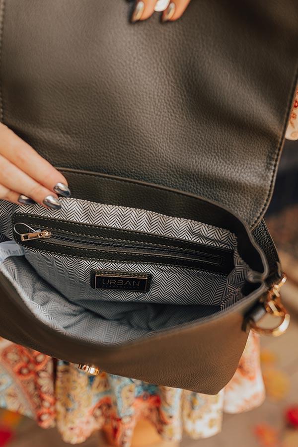 Stay The Course Faux Leather Crossbody In Martini Olive Product Image