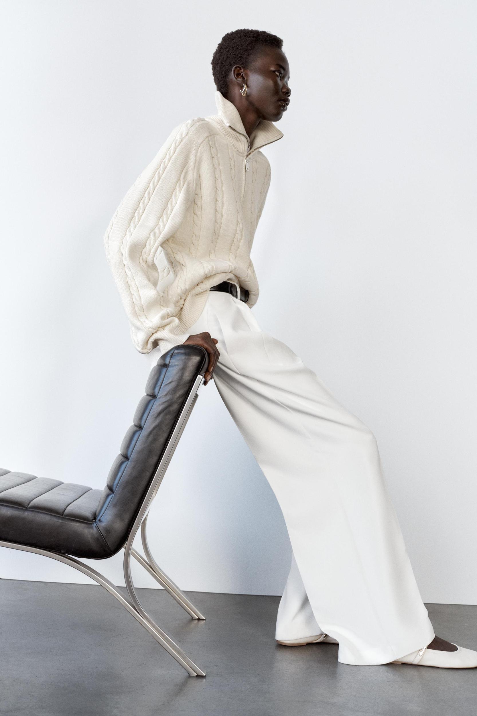 WIDE LEG PANTS WITH DARTS Product Image