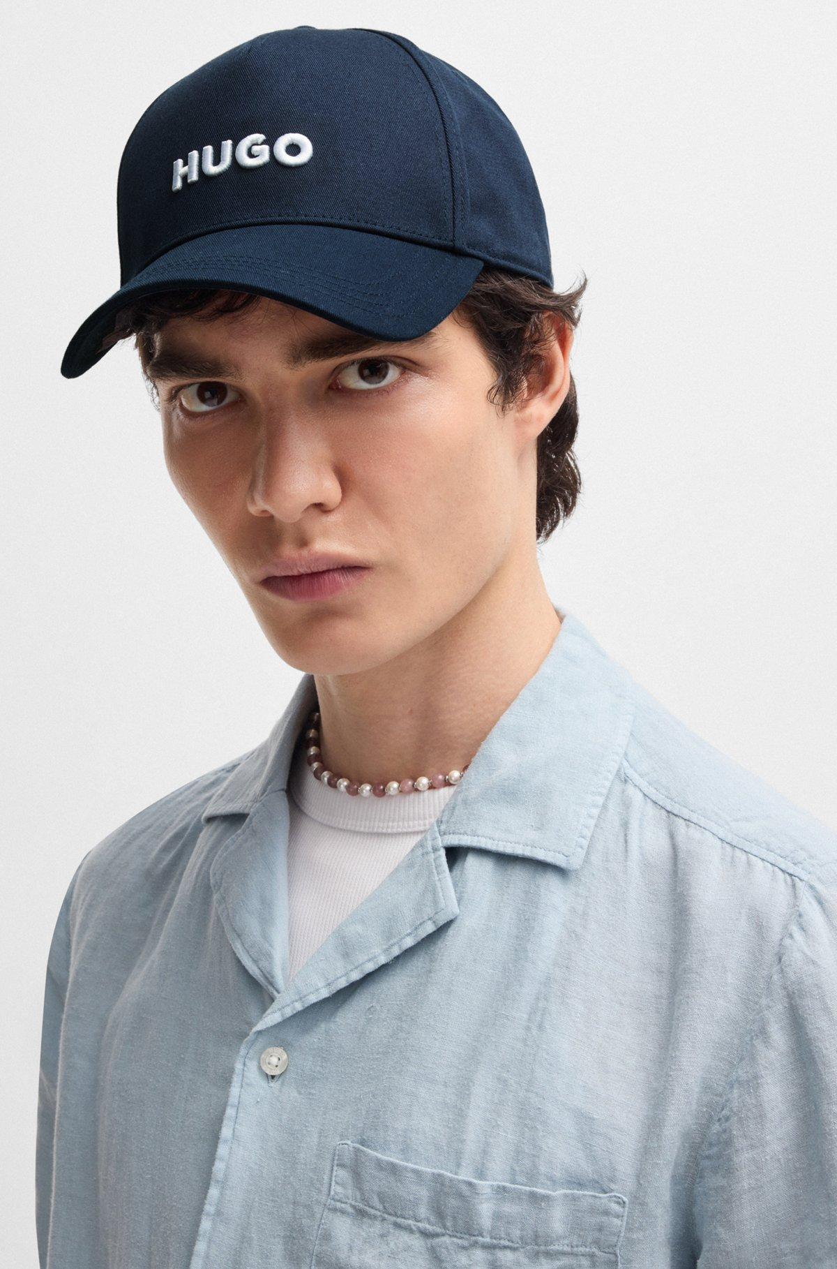 HUGO - Cotton-twill cap with cropped logo print - Dark Blue Product Image