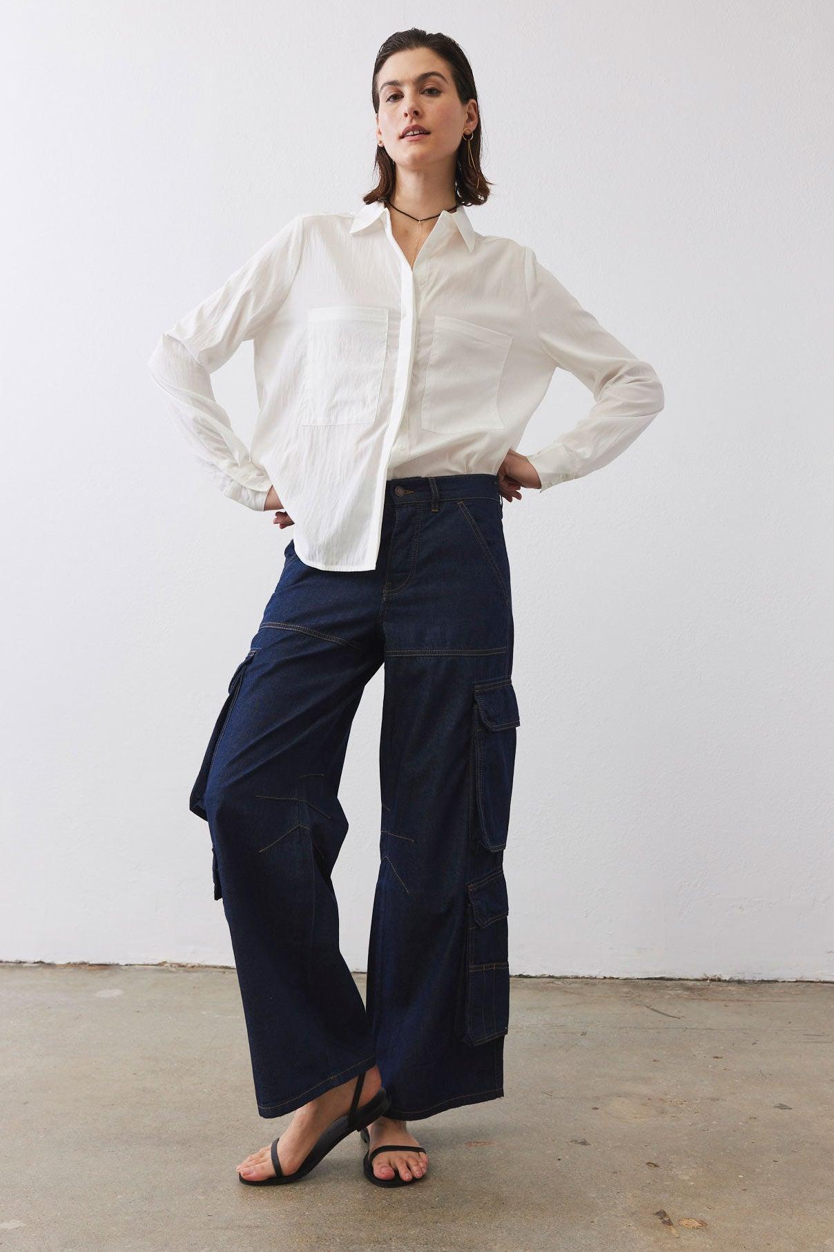 The Off Duty Light Denim Cargo Pants Product Image