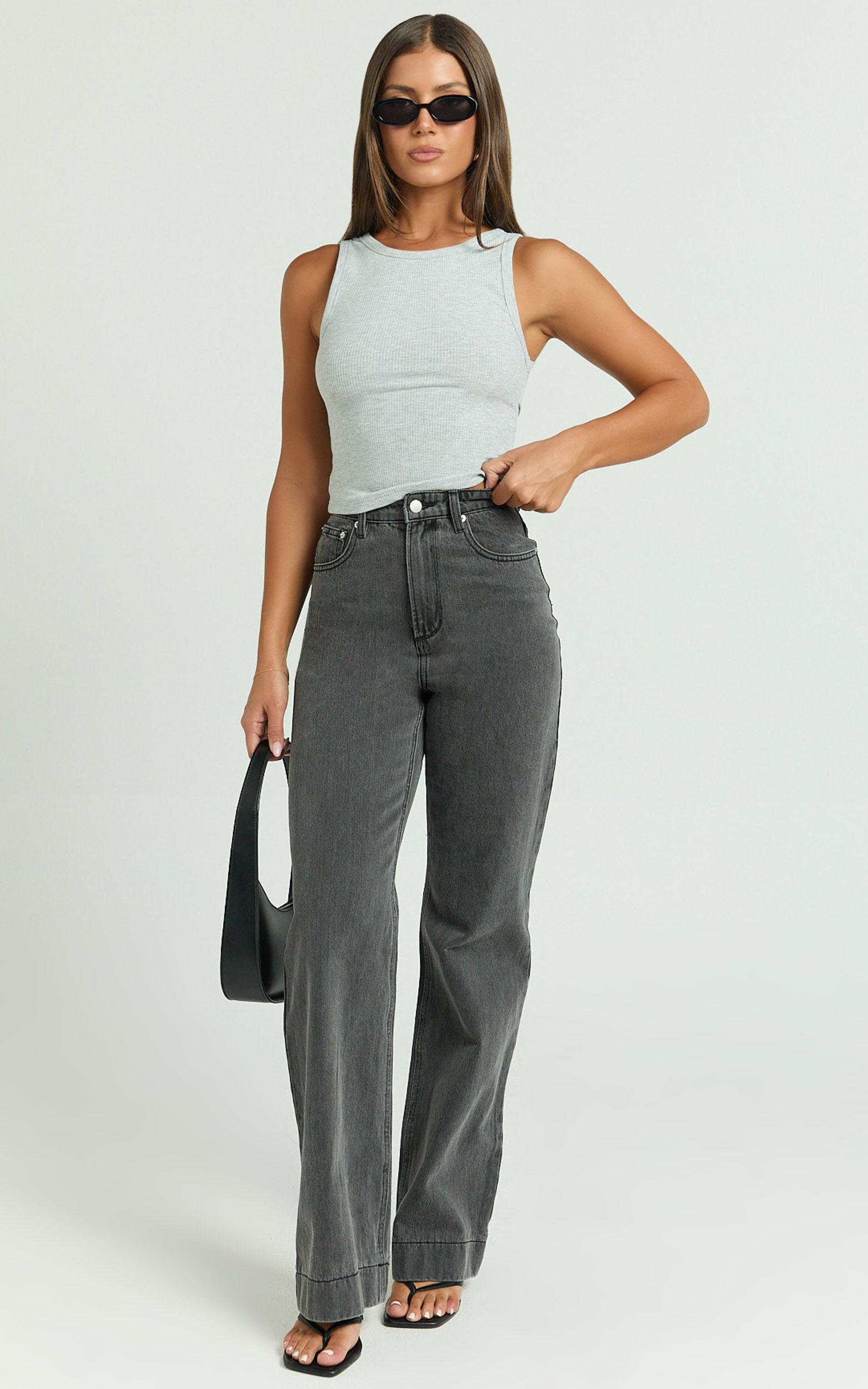 Can't You Tell Top - Ribbed Tank Top in Grey Product Image