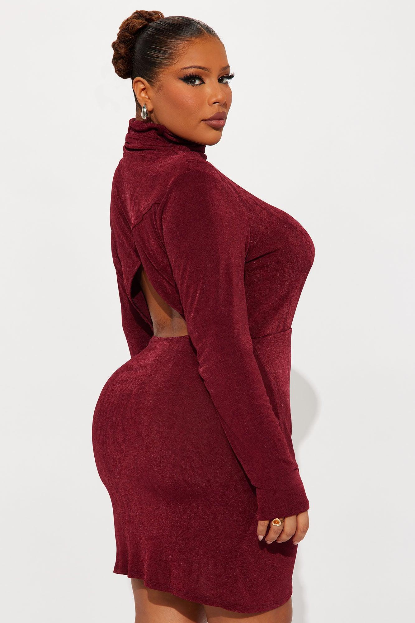 Taylor Ruched Mini Dress - Burgundy Female Product Image