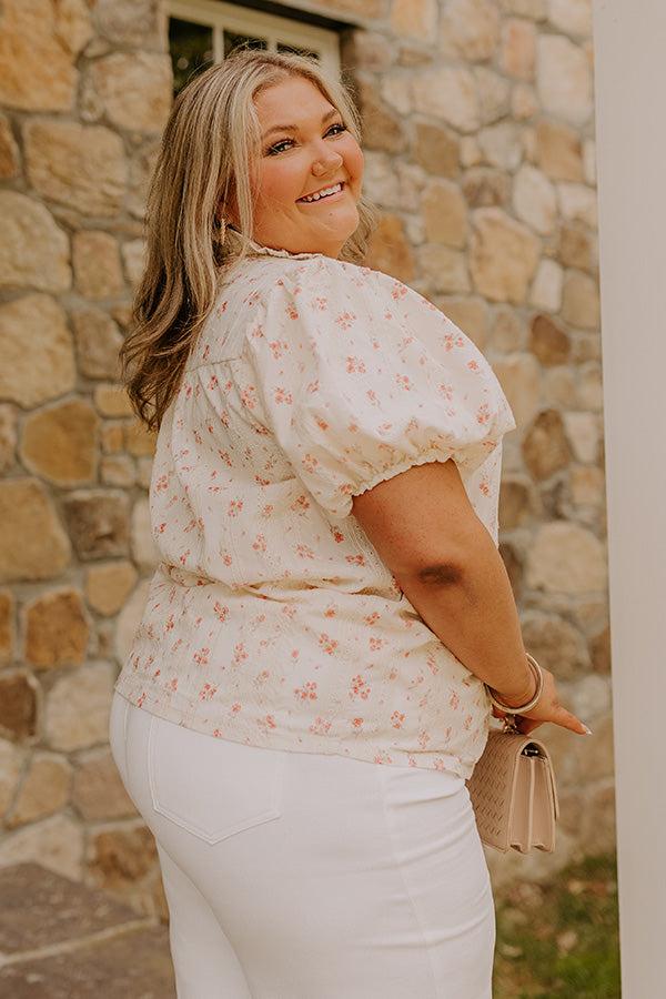 Honeysuckle Fields Floral Eyelet Top Curves Product Image