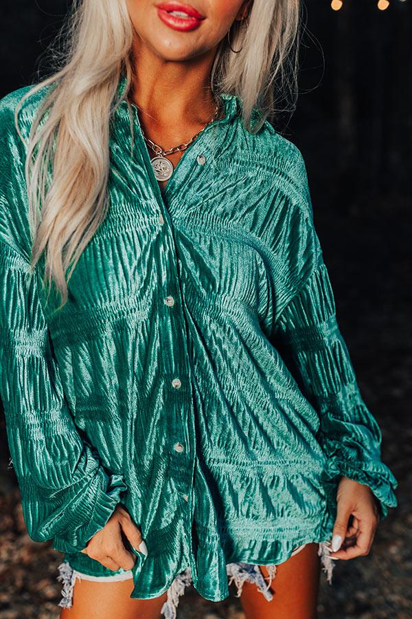 Amazing Views Velvet Top in Jade Product Image