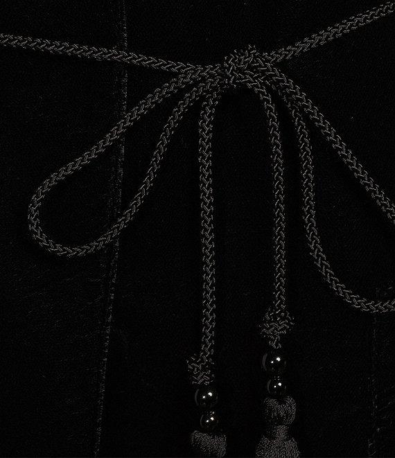 Chelsea & Violet Belinda Velvet Notch Collar Long Sleeve Tie Smoking Jacket Product Image