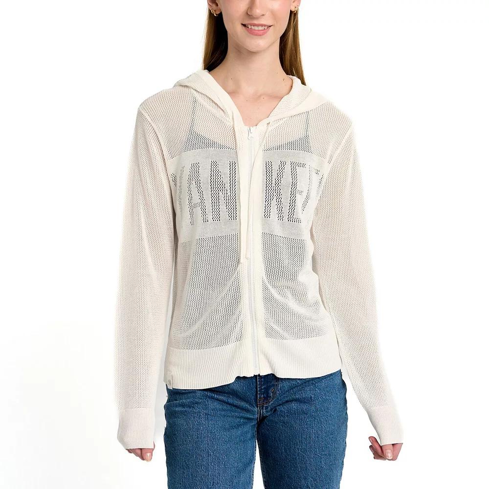 Women's Lusso Cream New York Yankees Summer Mesh Full-Zip Jacket,  Product Image