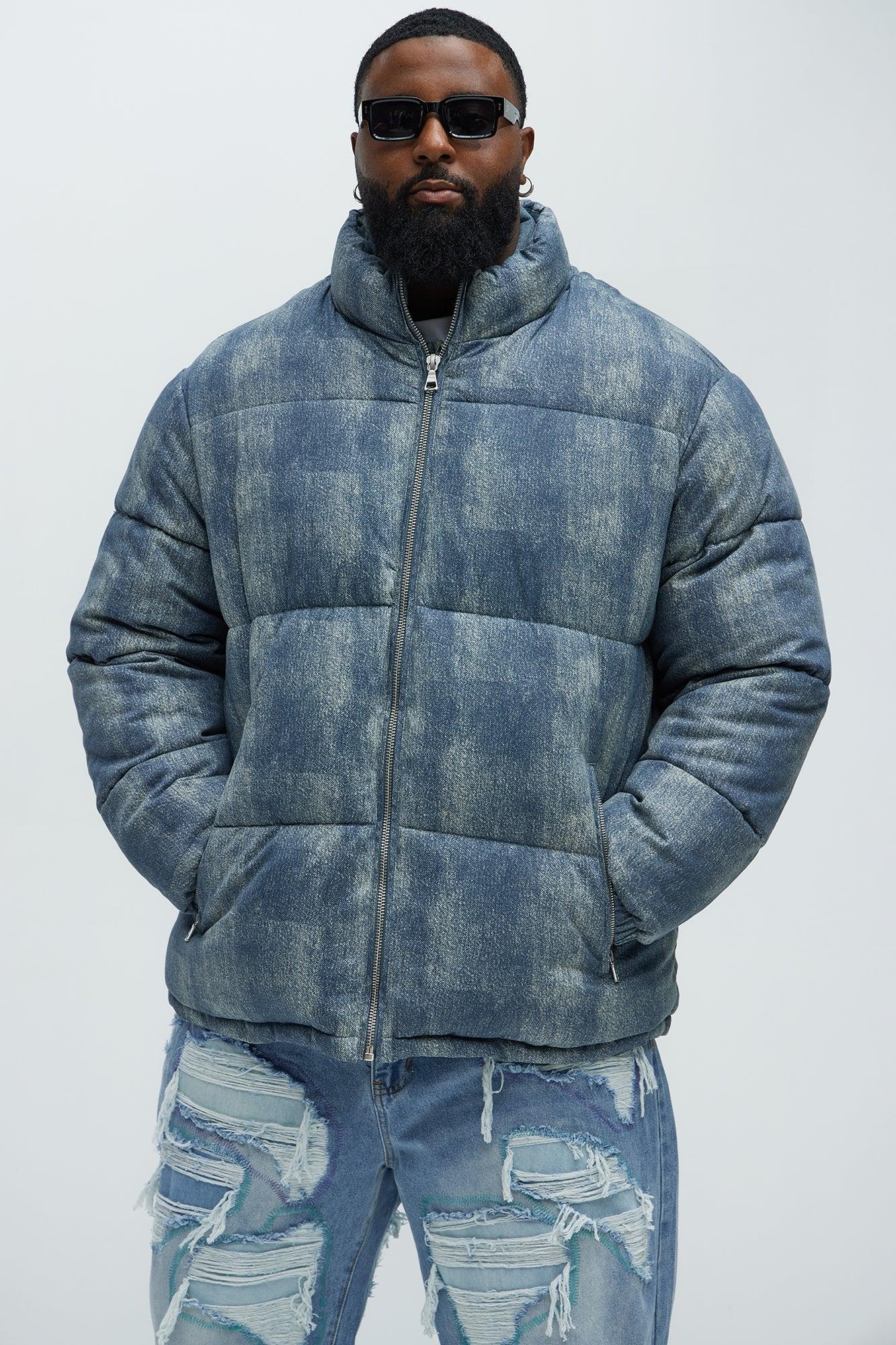 Inwood Printed Denim Puffer - Blue/combo Male Product Image