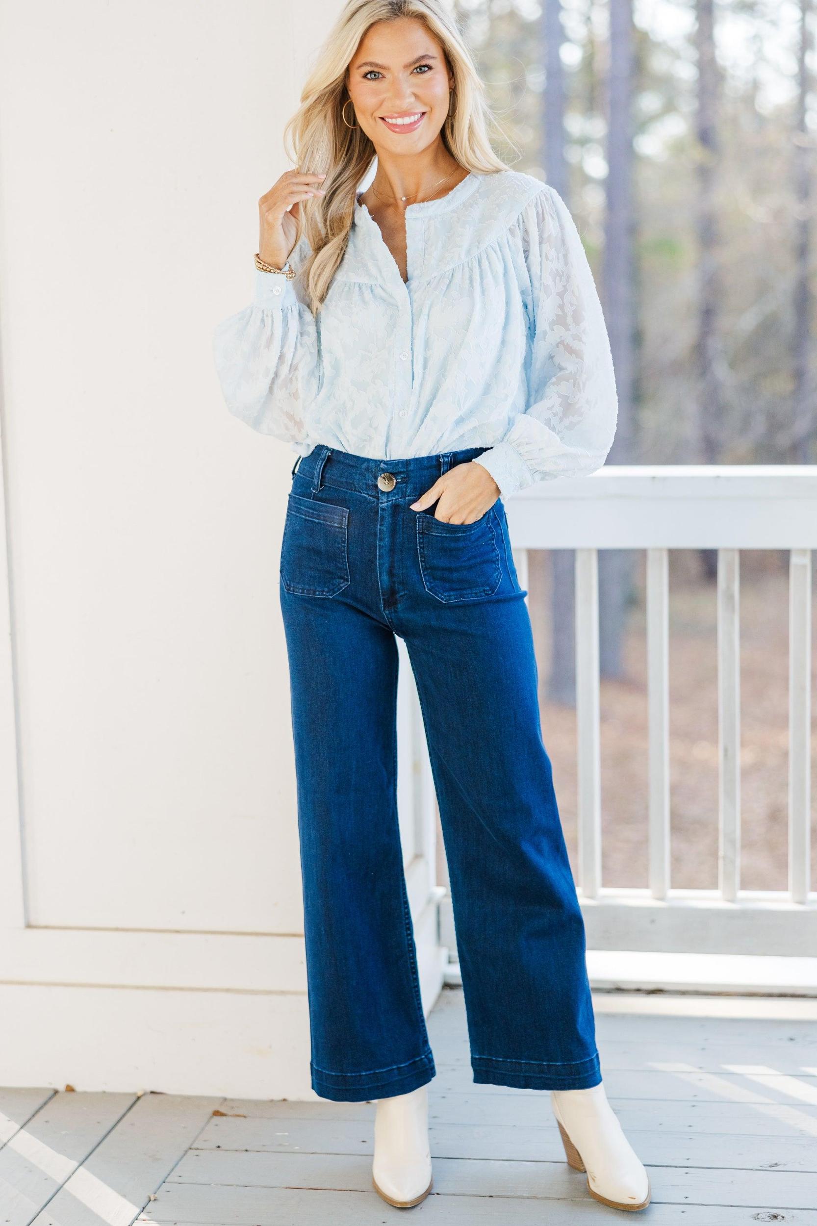 Can't Stop Dreaming Light Blue Lace Tunic Female Product Image