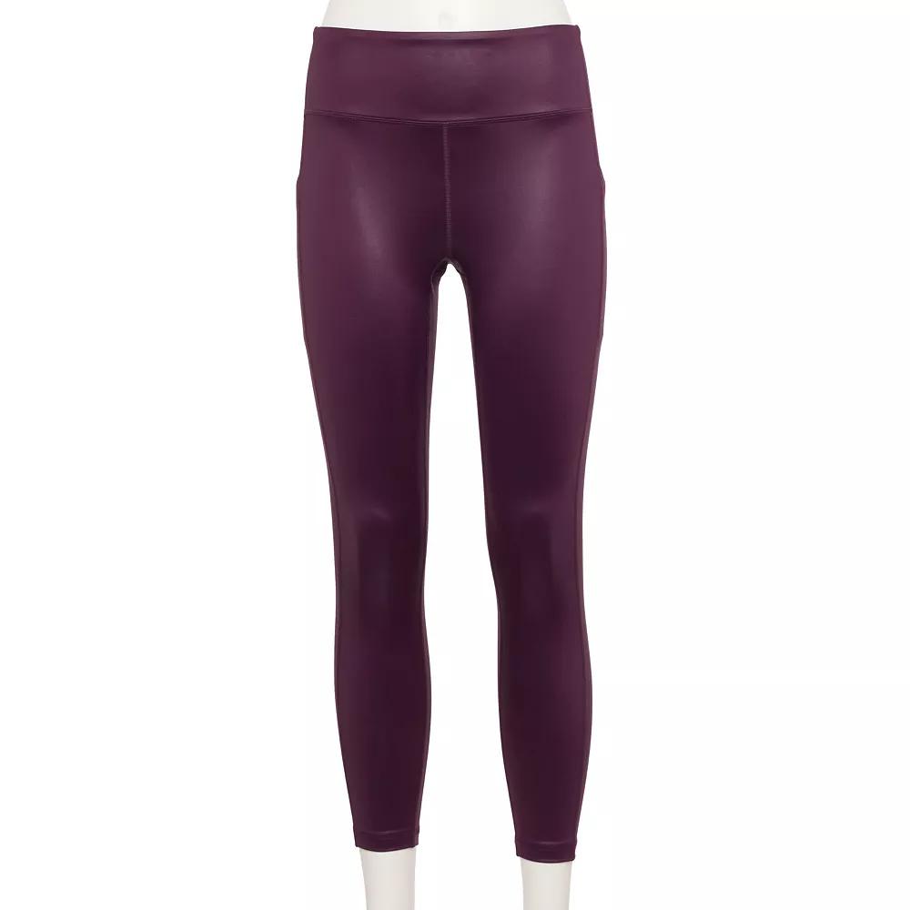 Women's Tek Gear® Ultrastretch High-Waisted Side Pocket 7/8 Leggings, Size: Small, Purple Shine Product Image