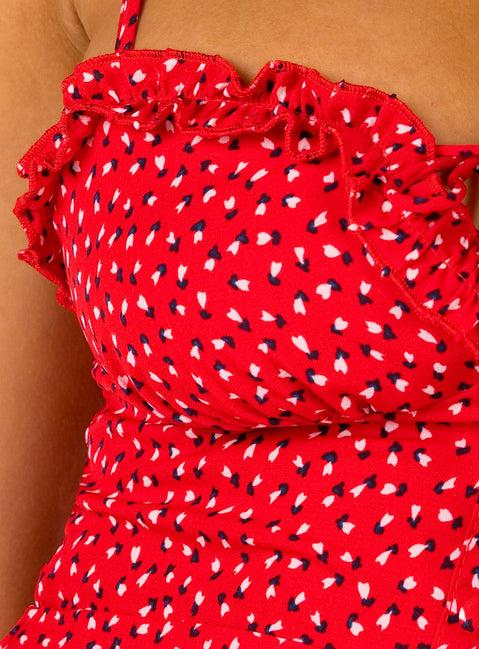 Love Birds Mini Dress Red Product Image