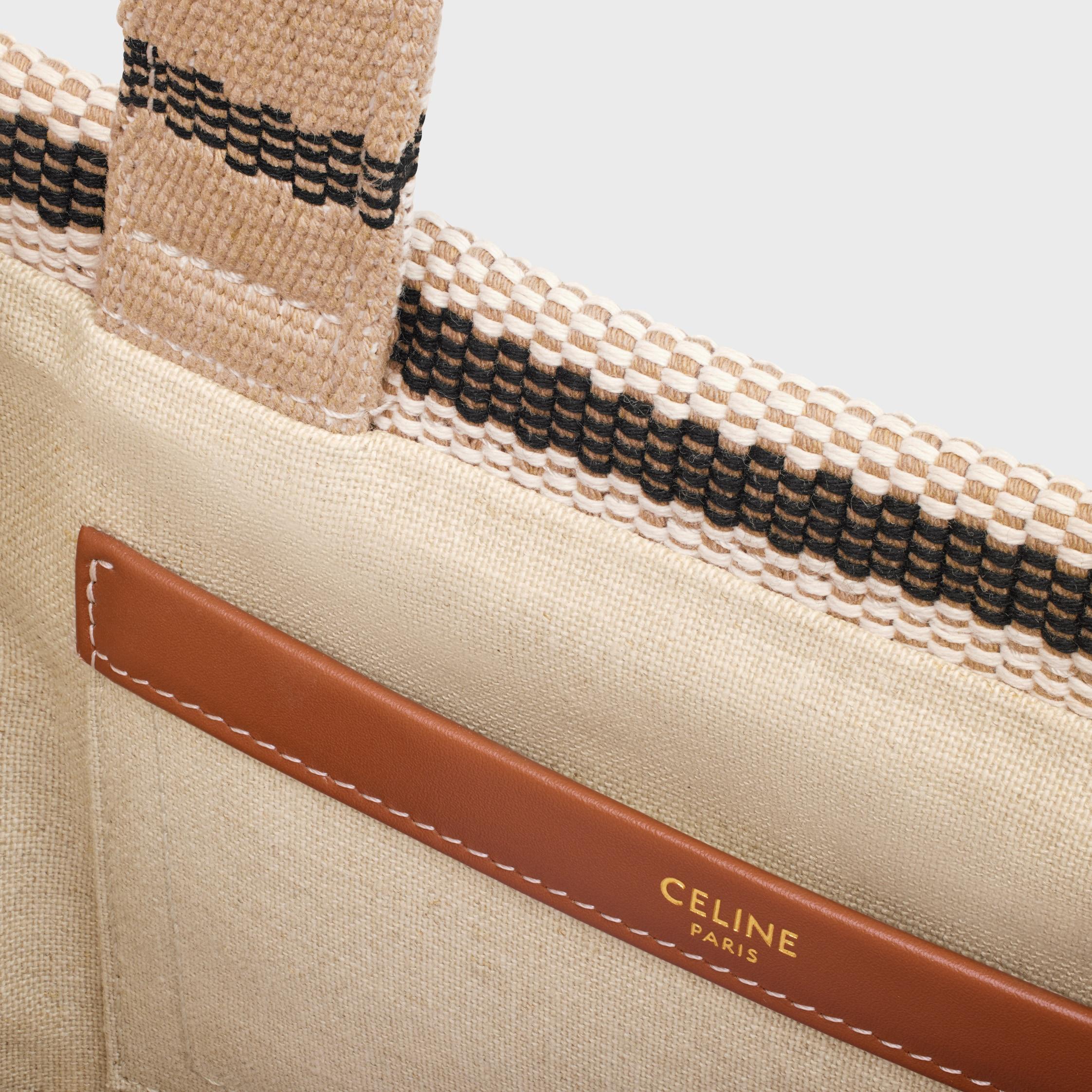 small cabas thais in STRIPED TEXTILE WITH TRIOMPHE Product Image